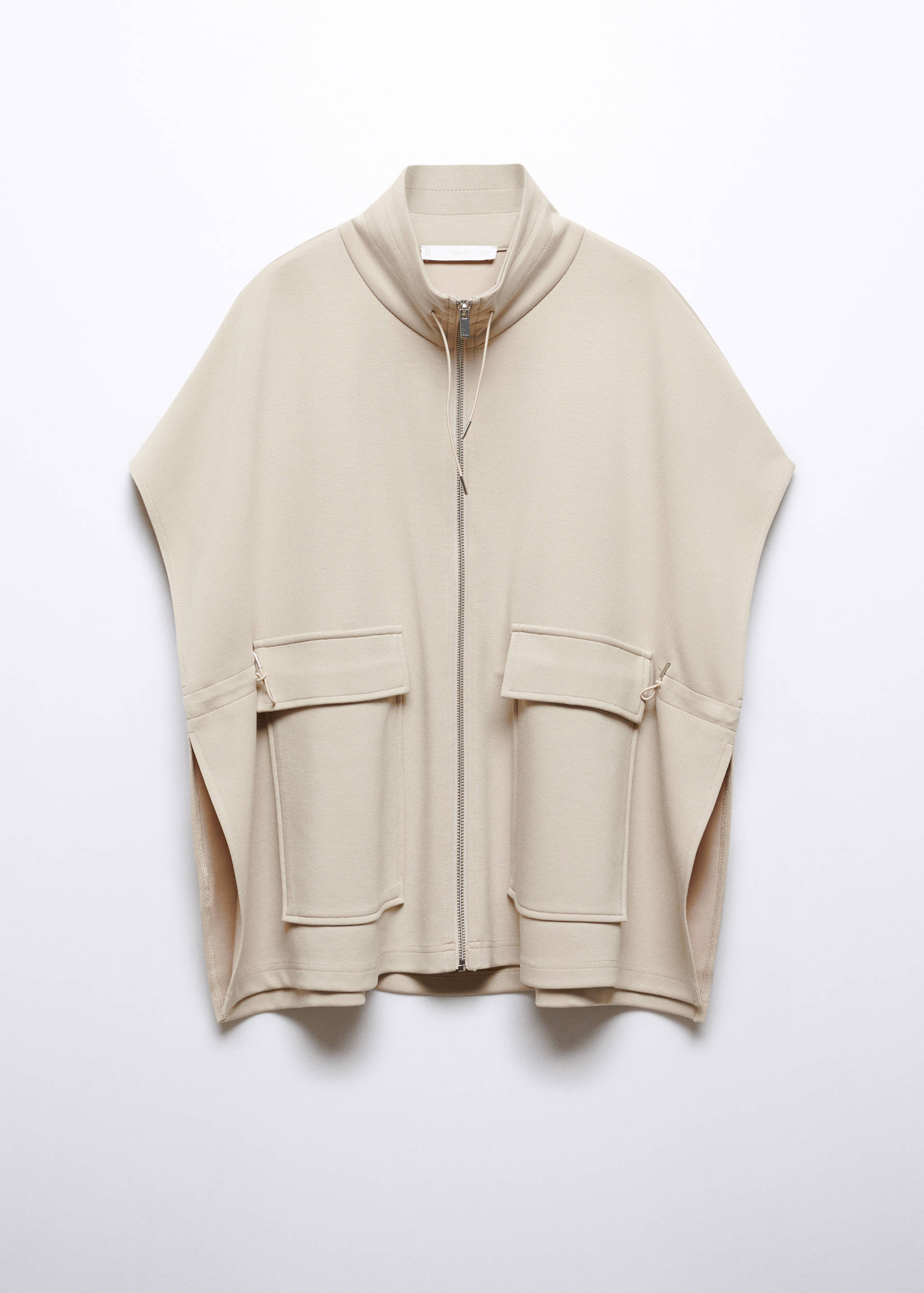 Veste poncho poches rabat - Article sans modèle