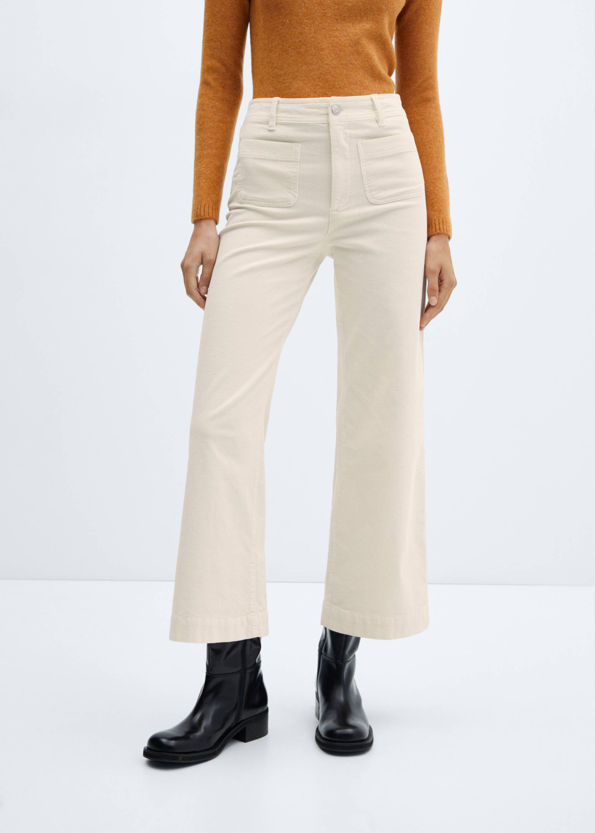 Corduroy culotte trousers - Medium plane