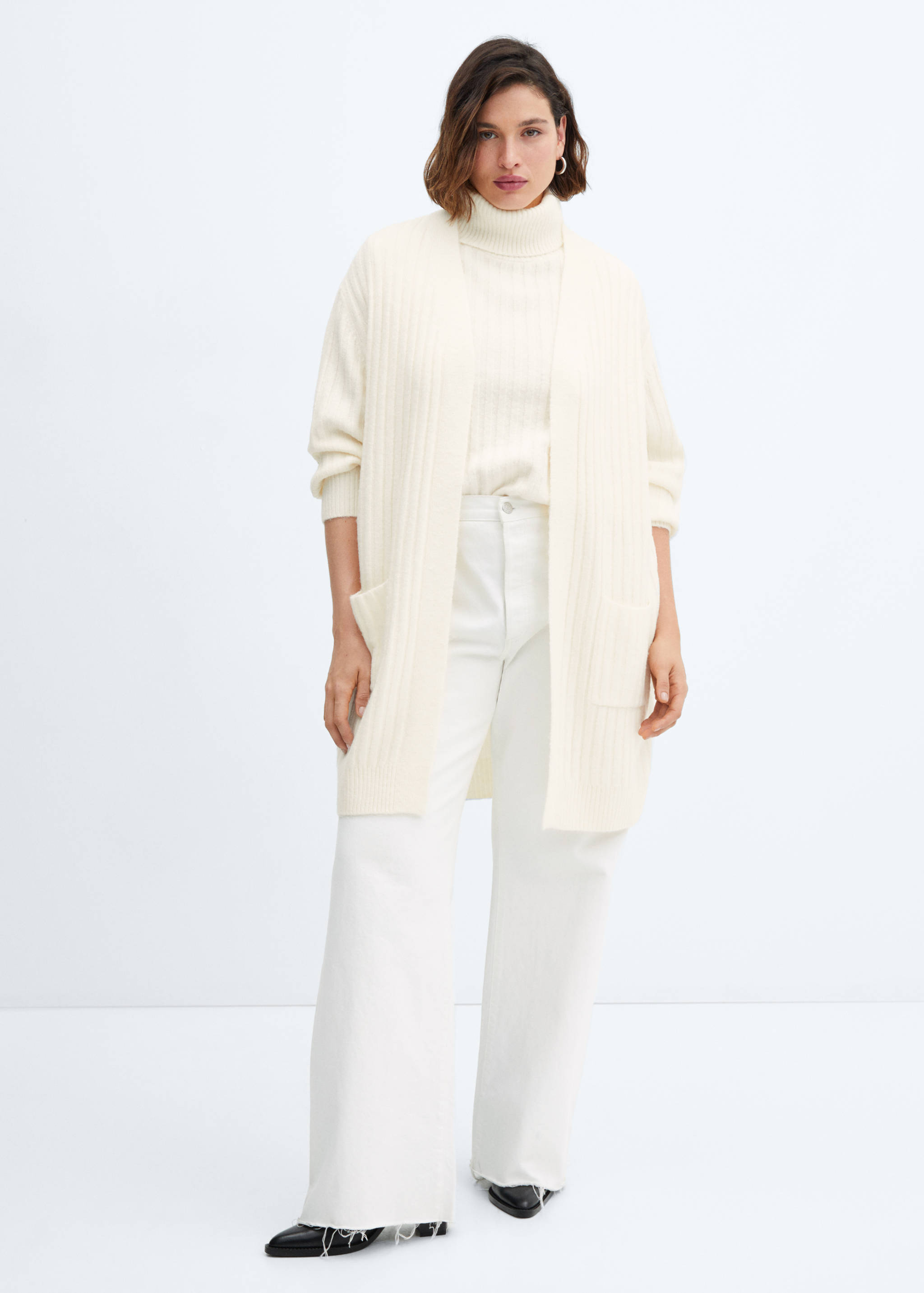 Ribbed long cardigan - Details of the article 3