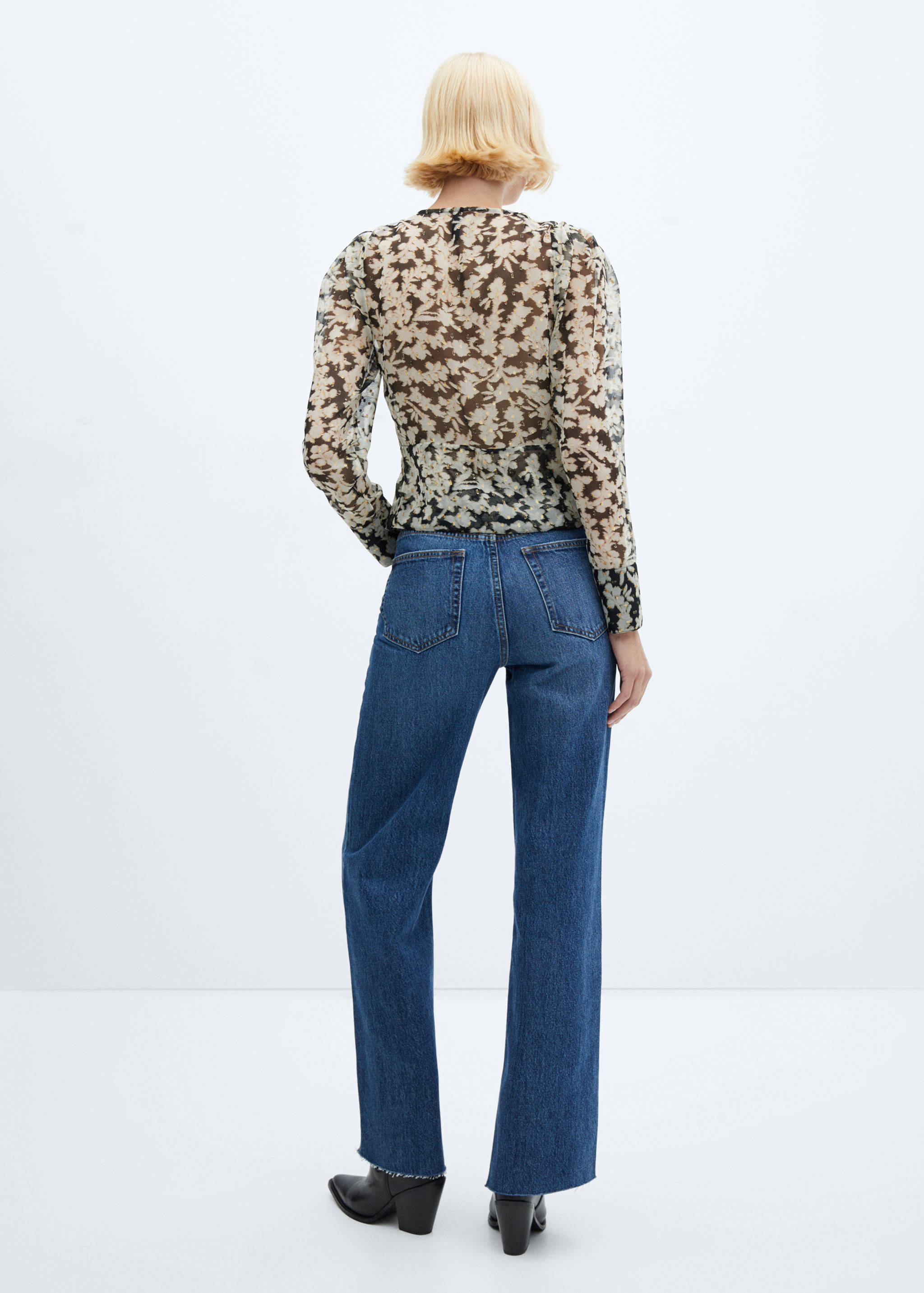 Floral print crossover blouse - Reverse of the article