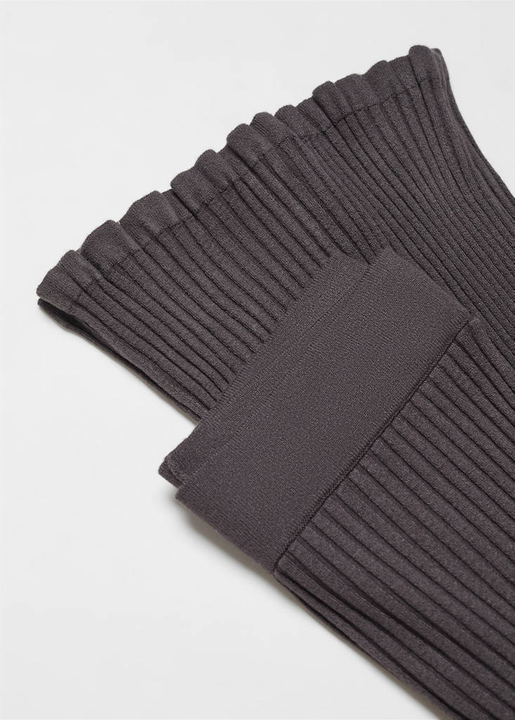 Ribbed flared trousers — Charcoal