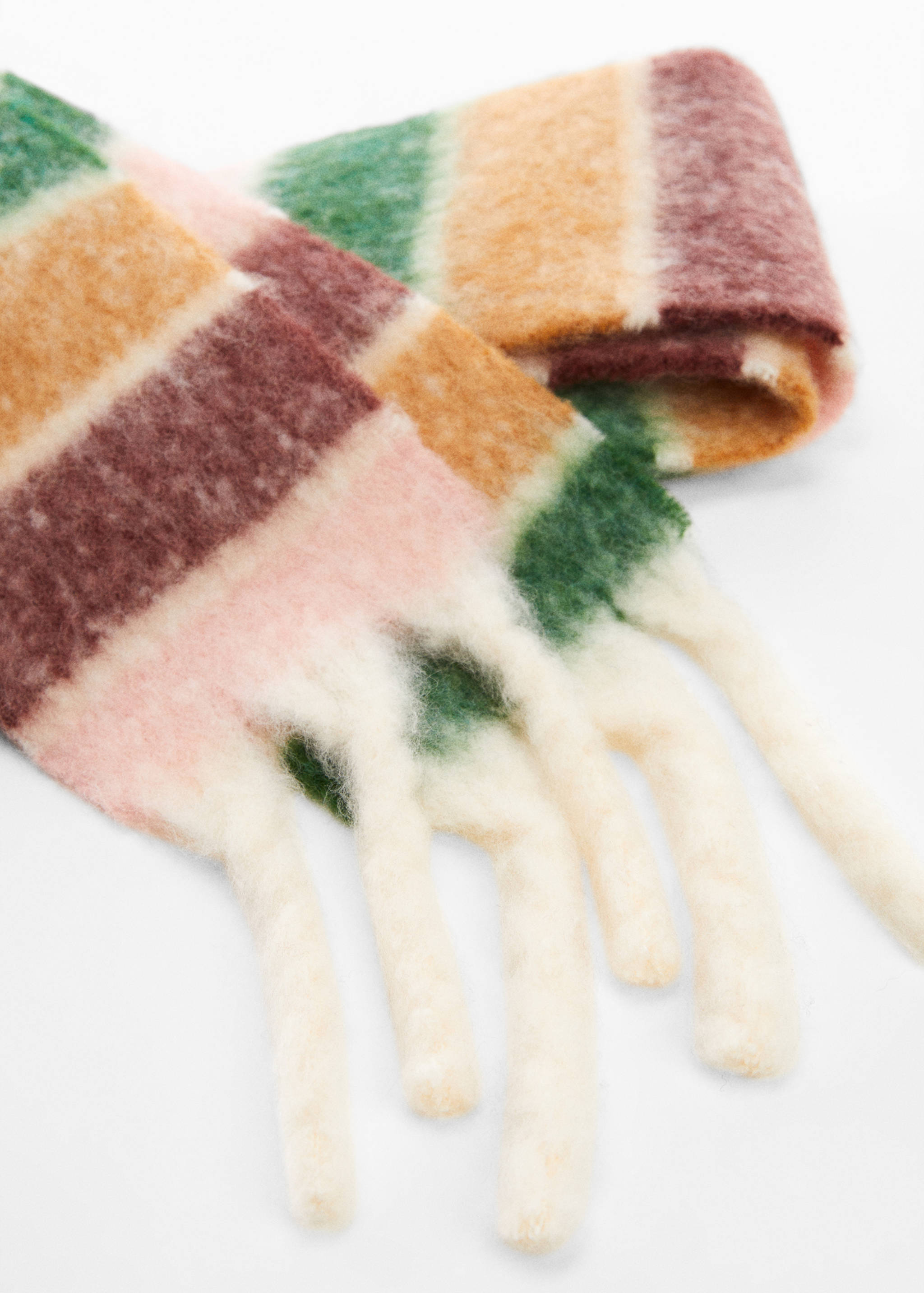 三色条纹围巾 - null