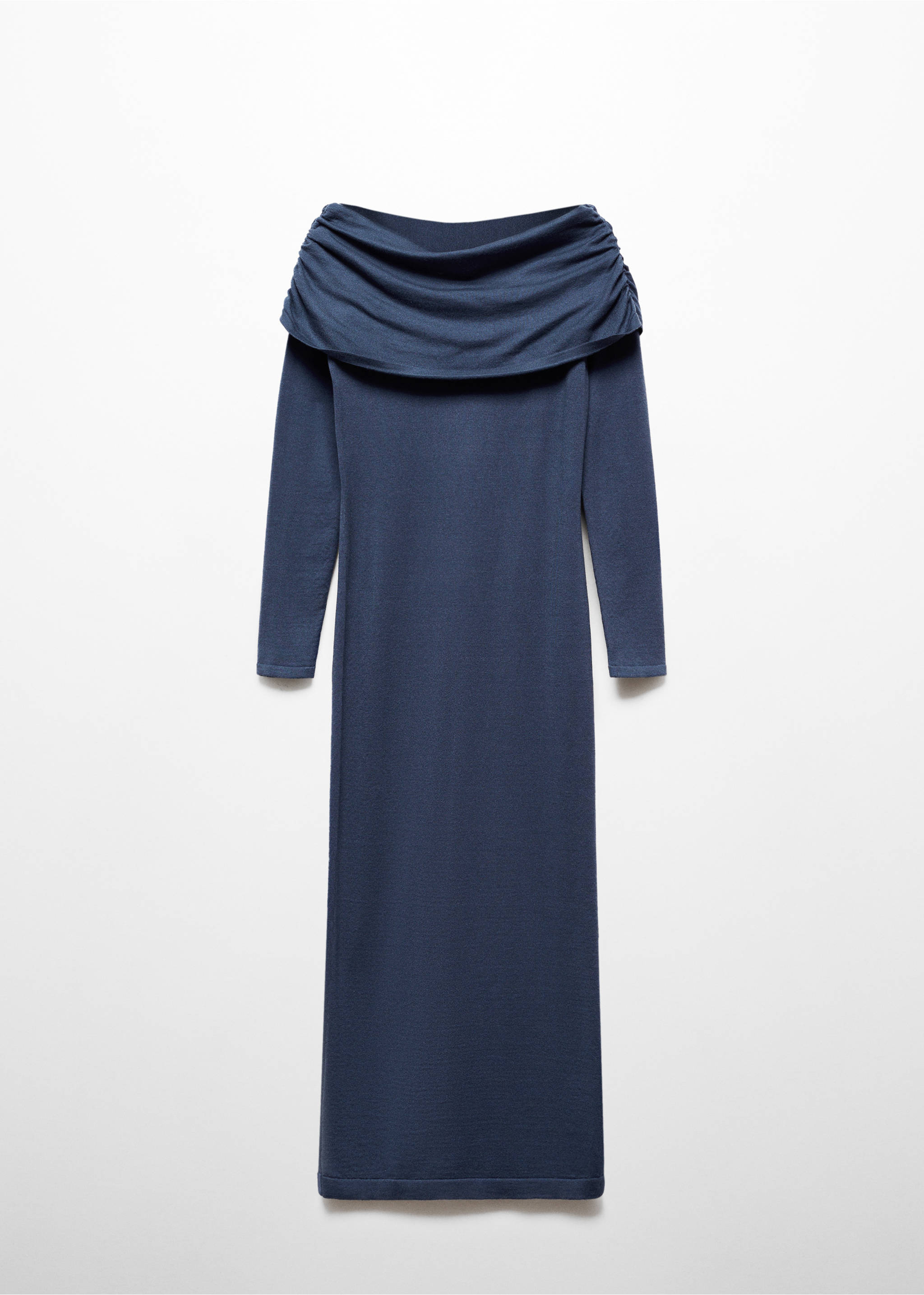 Off-the-shoulder draped dress - Article without model, Blue. Ref: 57027754-00.
