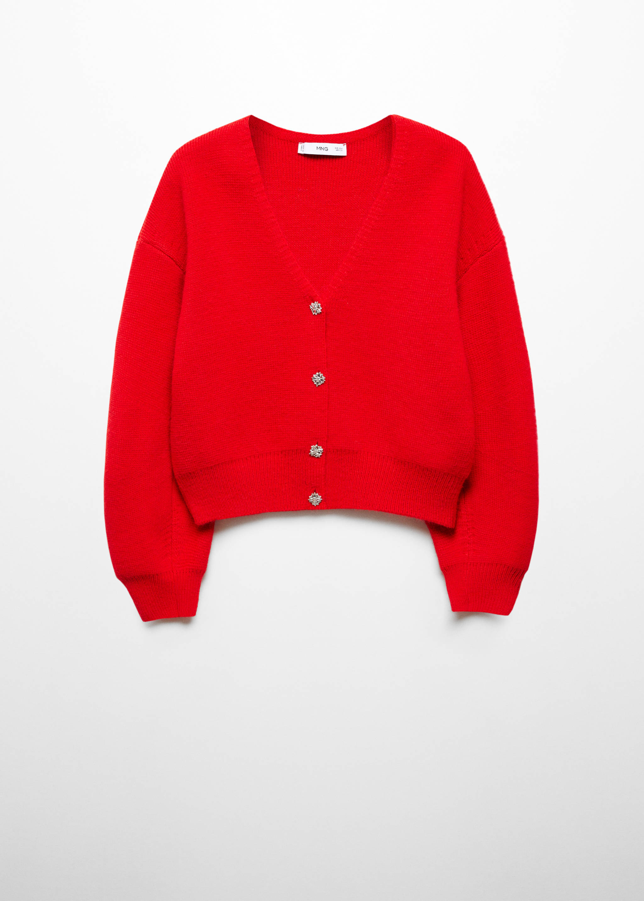 Knitted cardigan with jewel button - Article without model