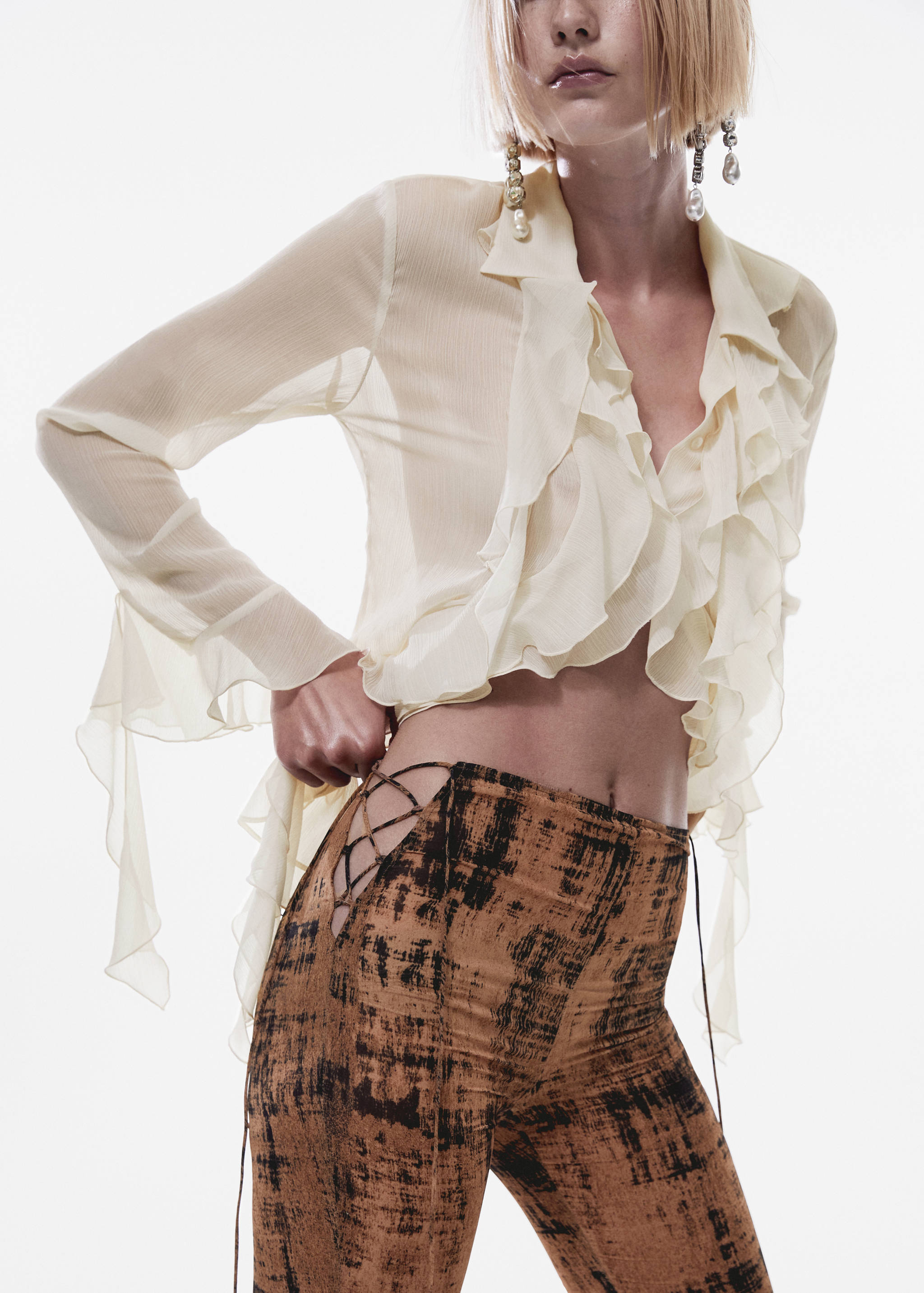 Semi-transparent printed pants - Details of the article 6