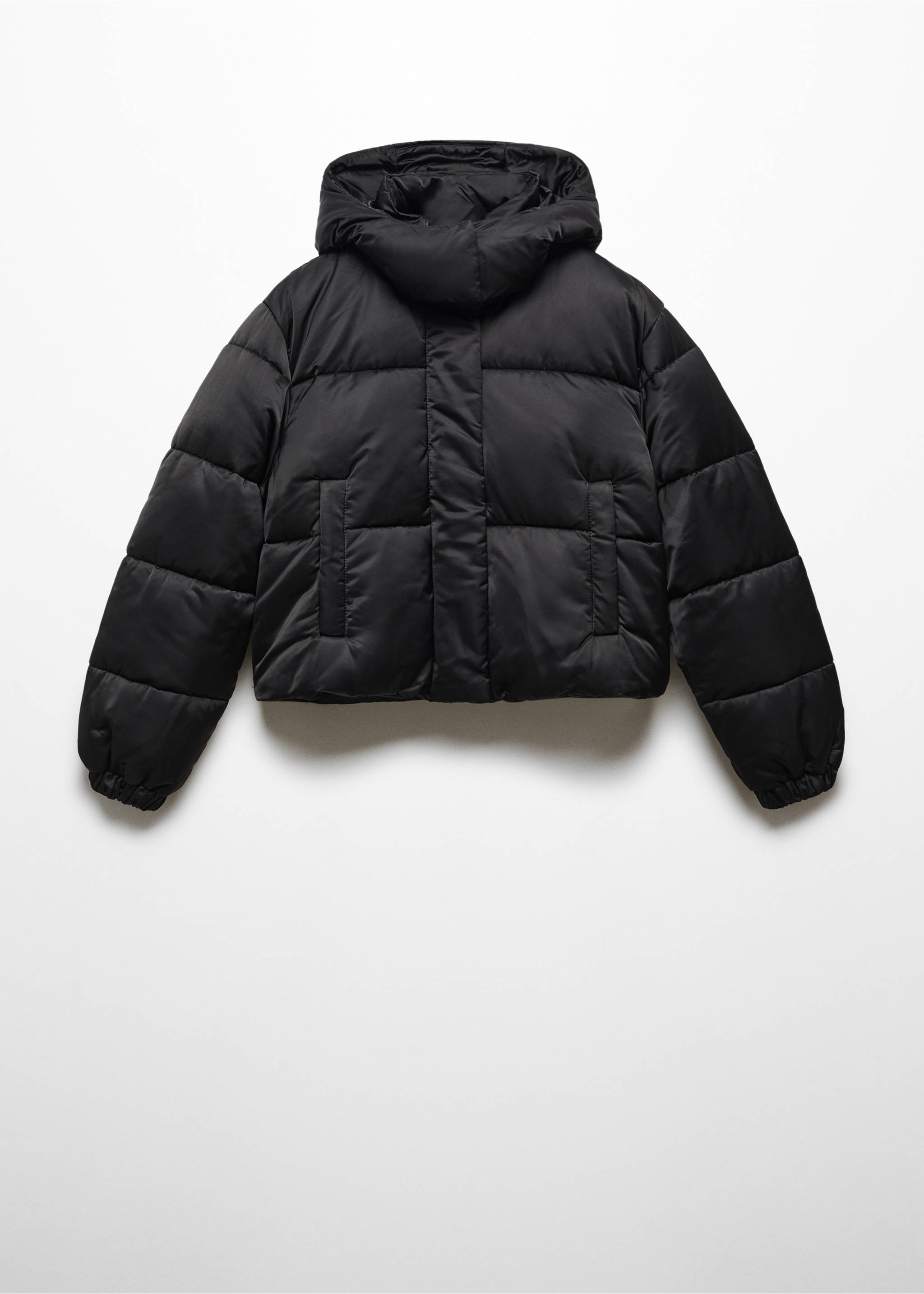 Short puffer anorak - Article without model, Black. Ref: 57028268-00.