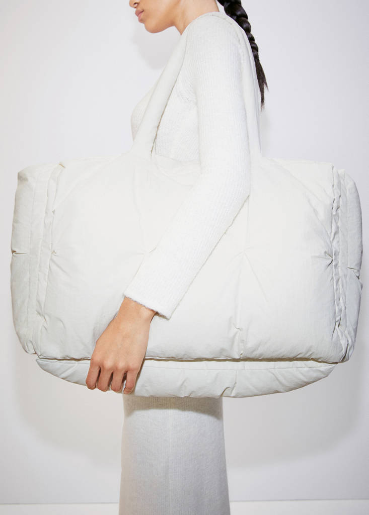 Quilted shopper bag — White