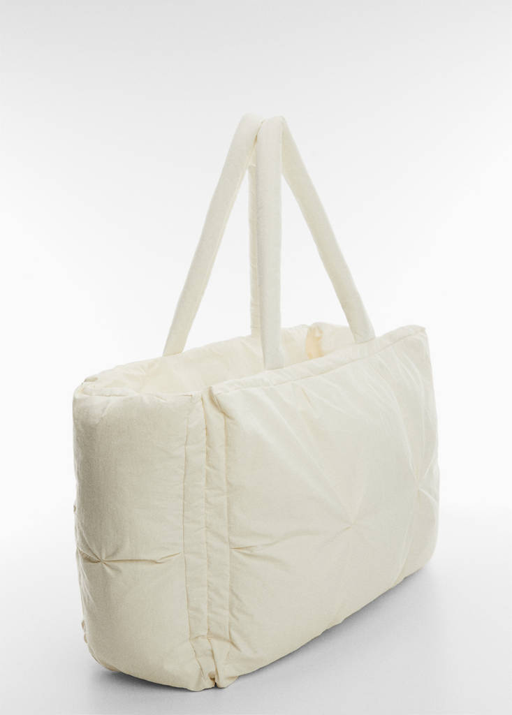 Quilted shopper bag — White