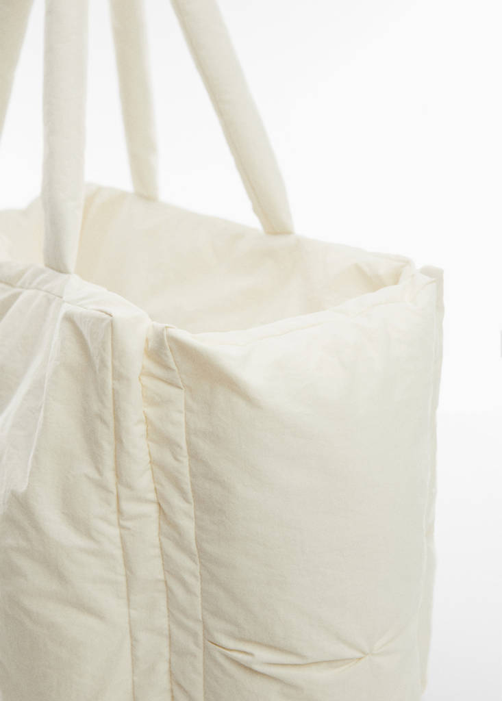 Quilted shopper bag — White