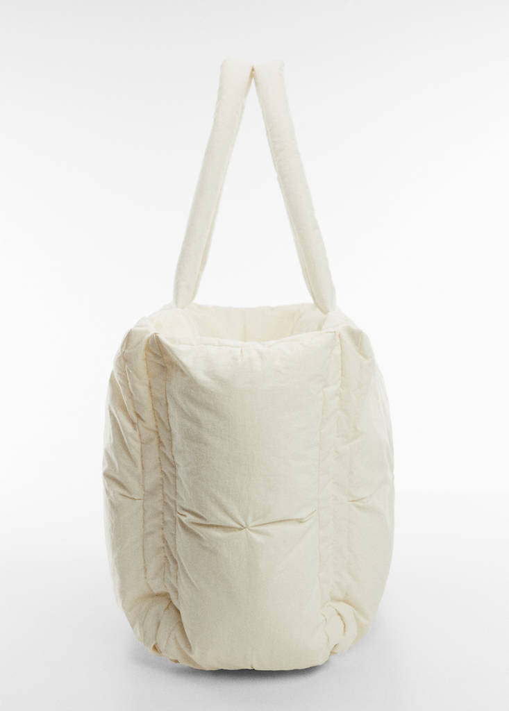 Quilted shopper bag — White