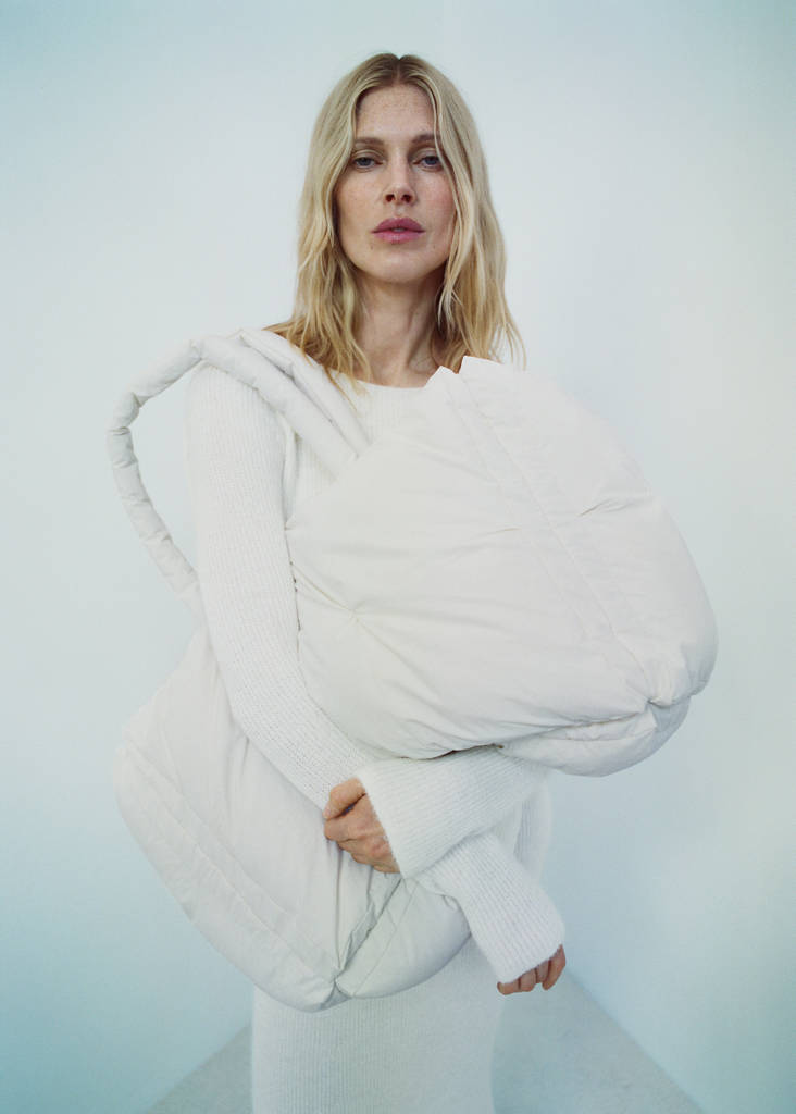 Quilted shopper bag — White