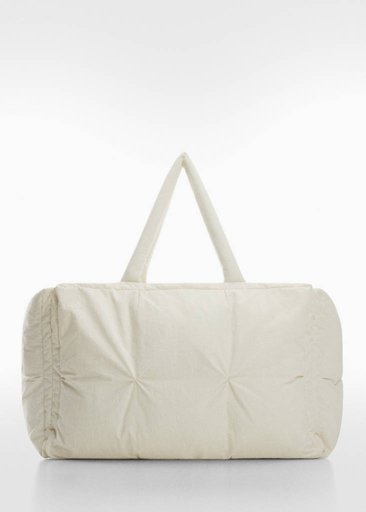 Quilted shopper bag — White