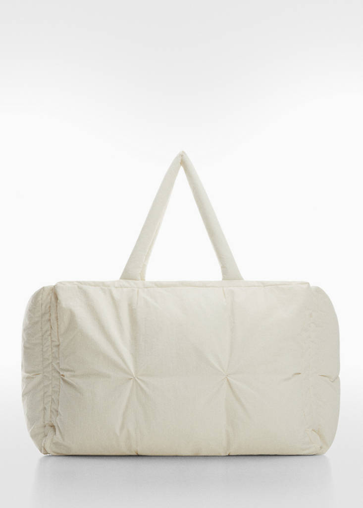 Quilted shopper bag — White