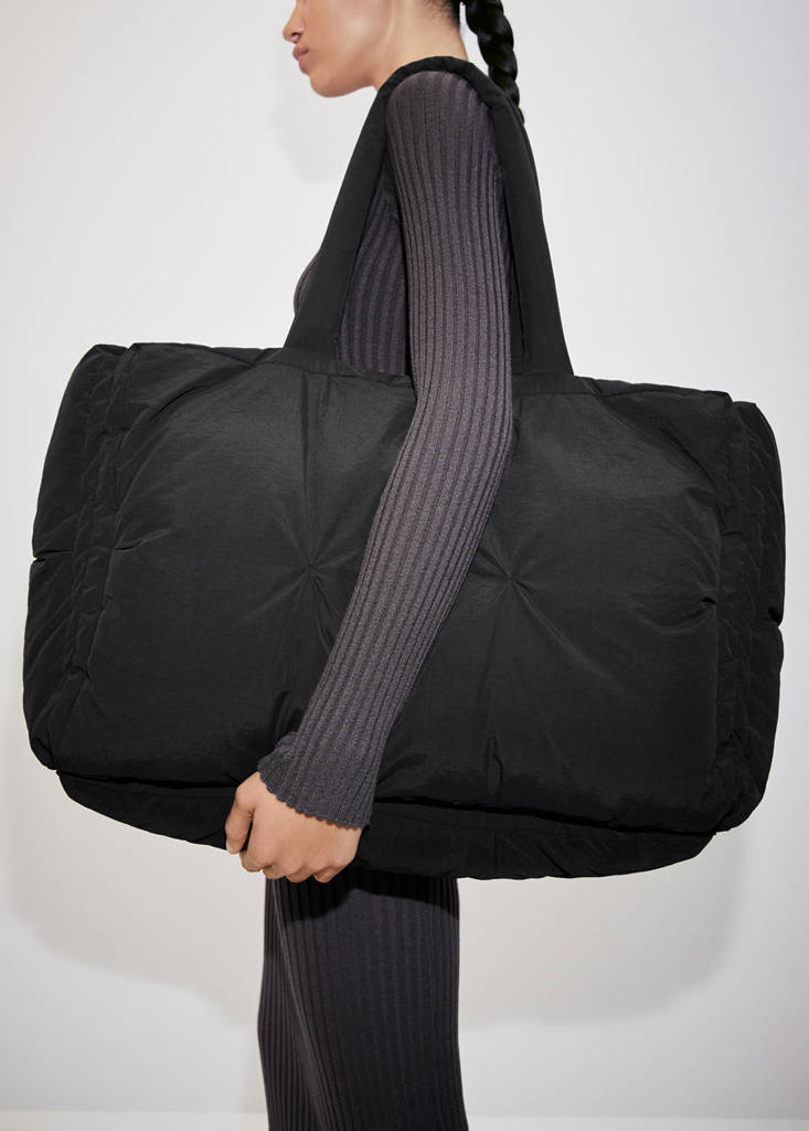 Quilted shopper bag — Black