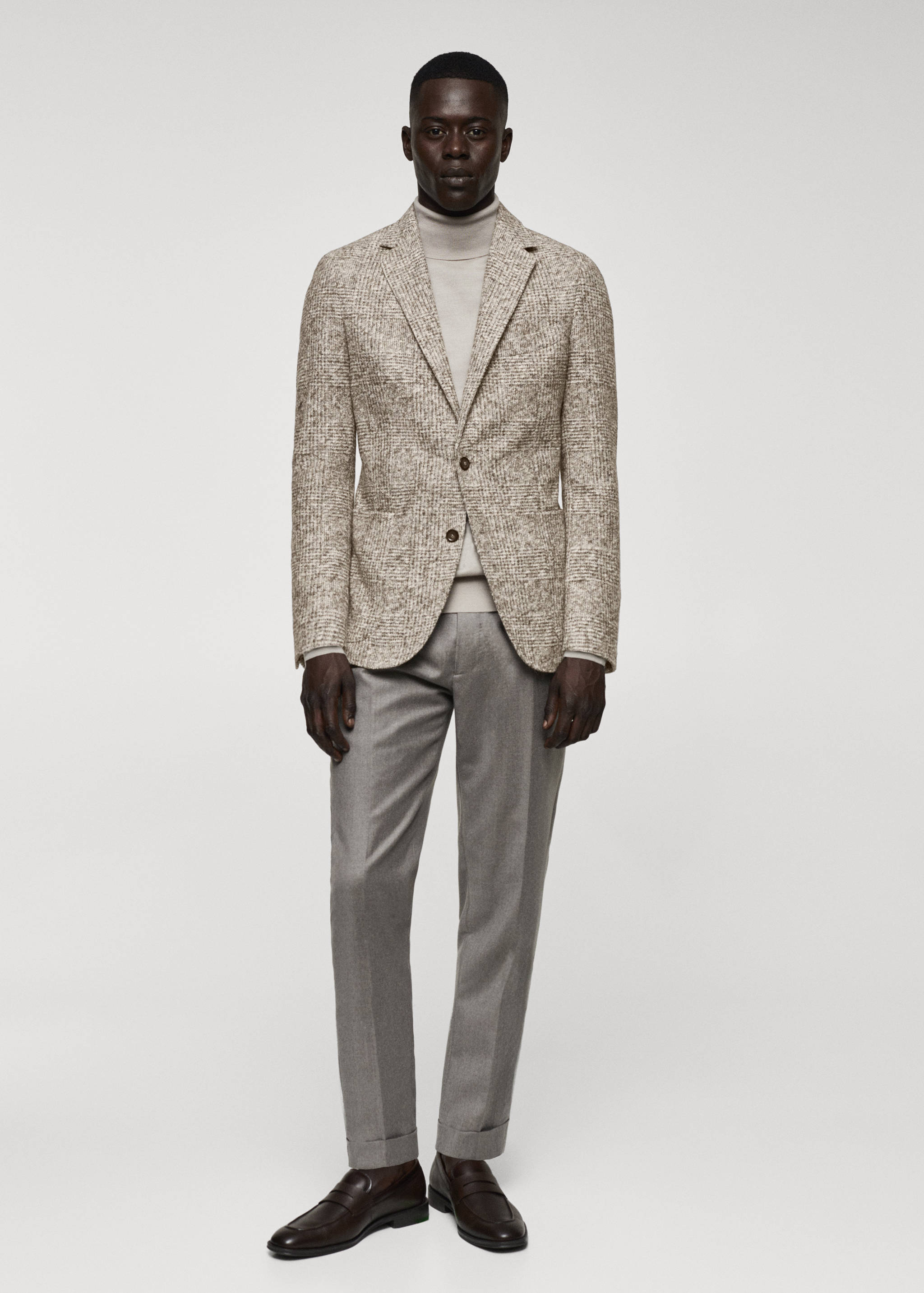 Prince of Wales virgin wool blazer - General plane