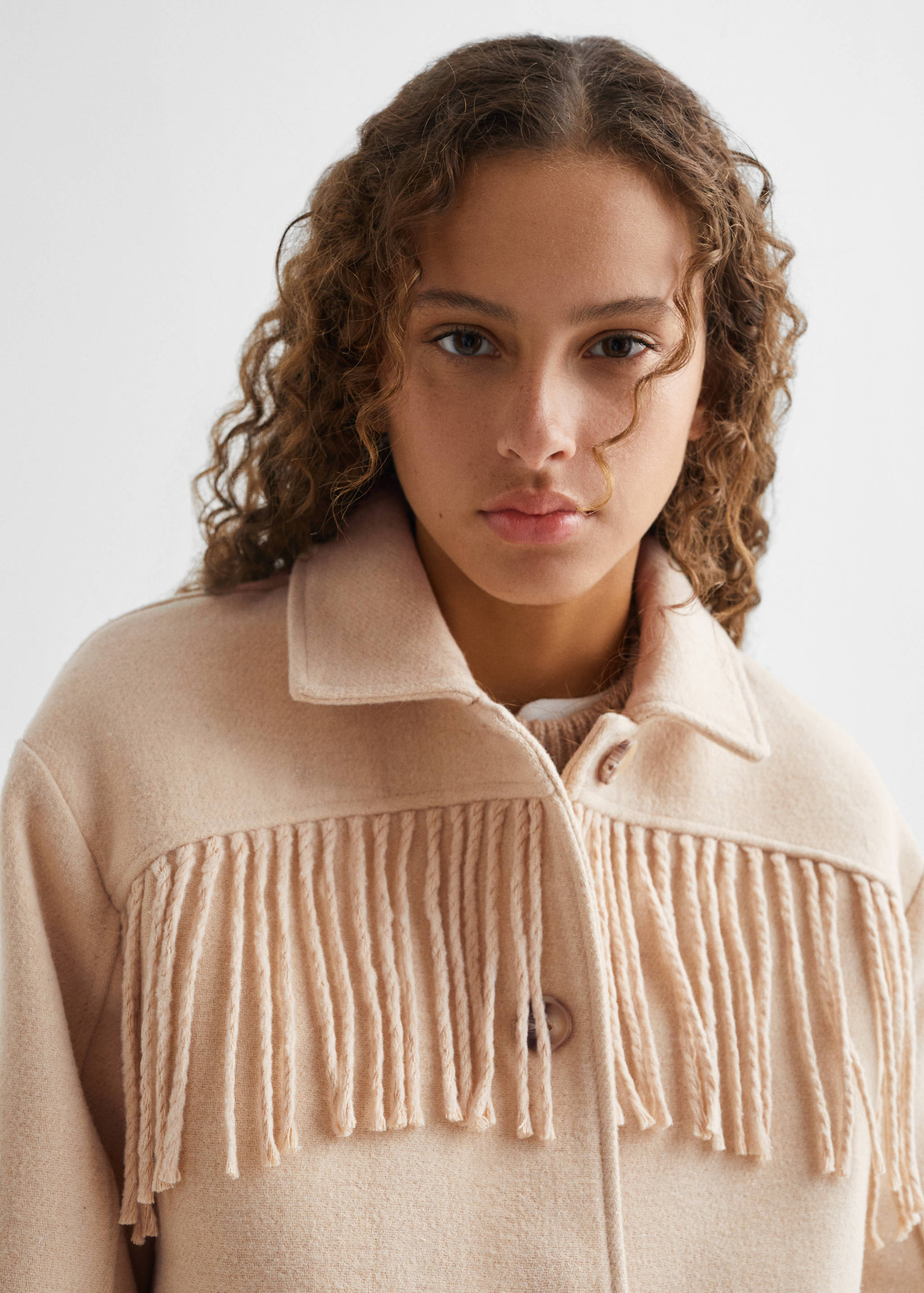 Fringed wool-blend  jacket - Details of the article 1
