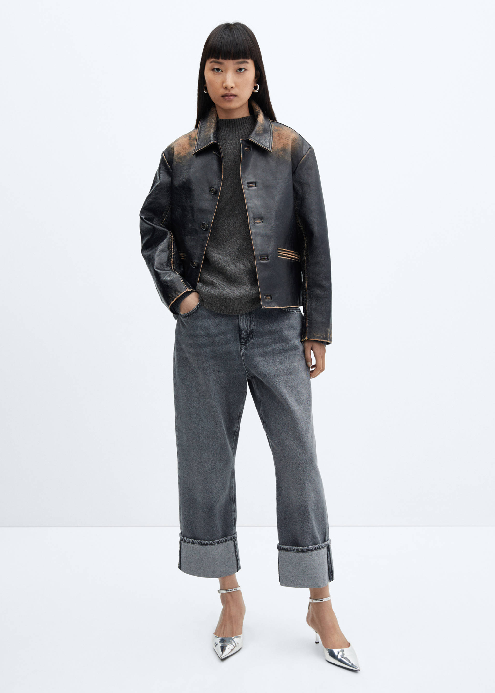 Oversized perkins-neck sweater - General plane