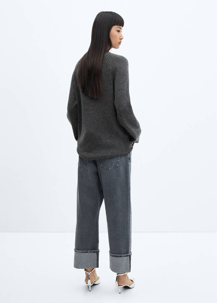 Oversized perkins-neck sweater — Charcoal