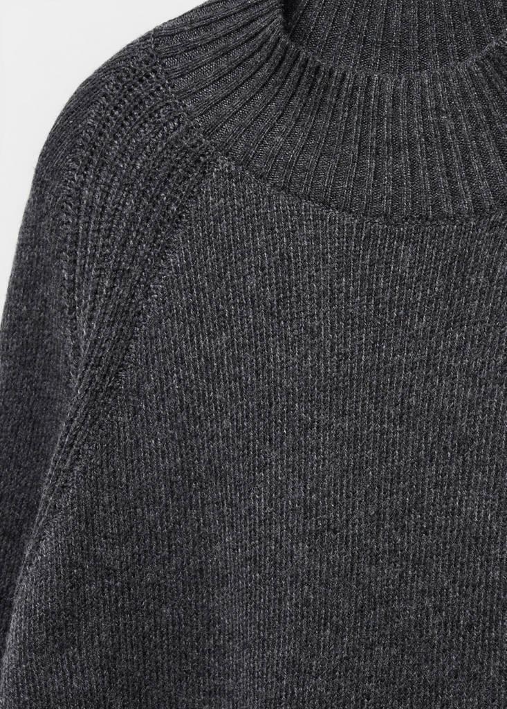 Oversized perkins-neck sweater — Charcoal