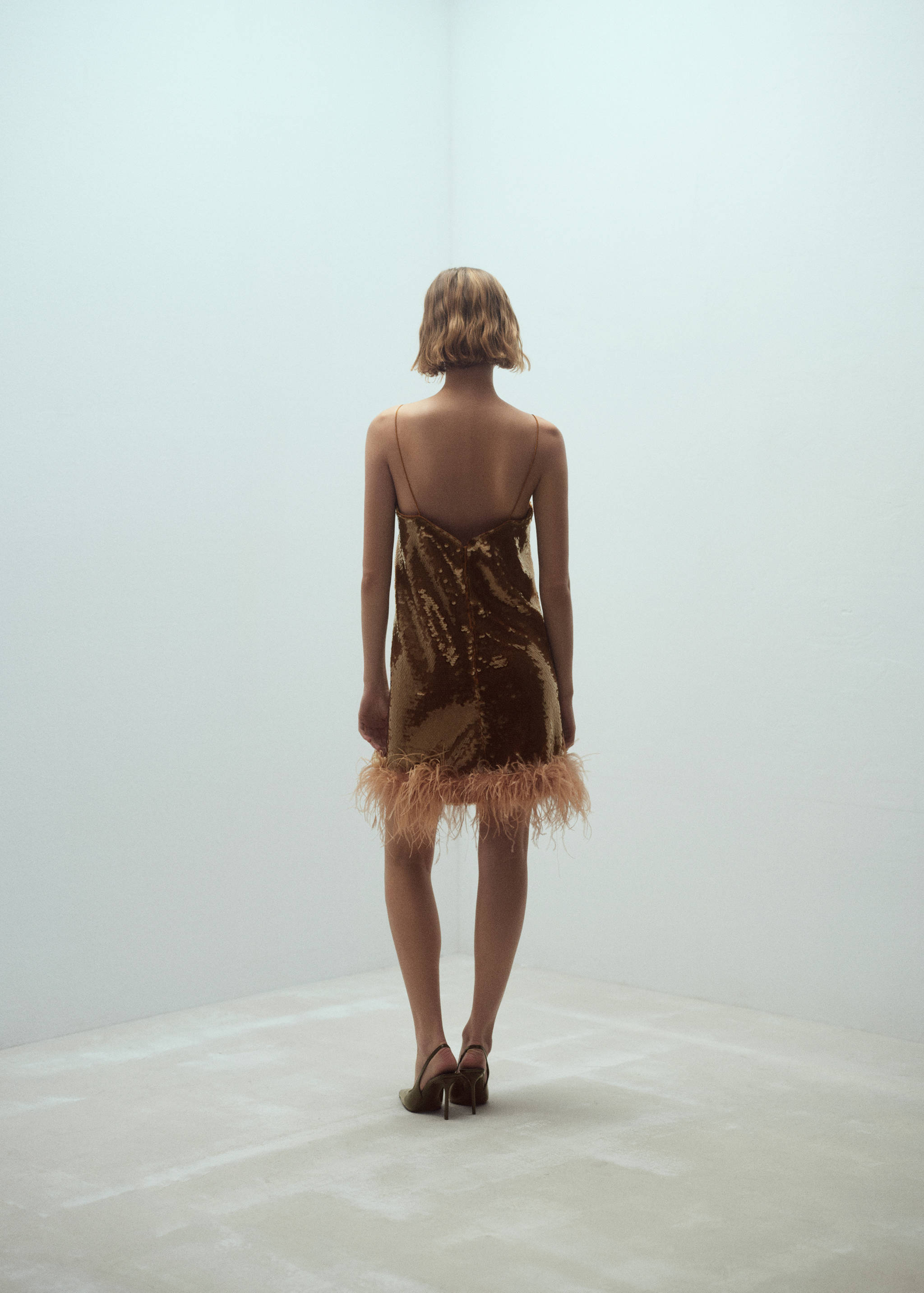 Sequin dress with fringe detail - Reverse of the article