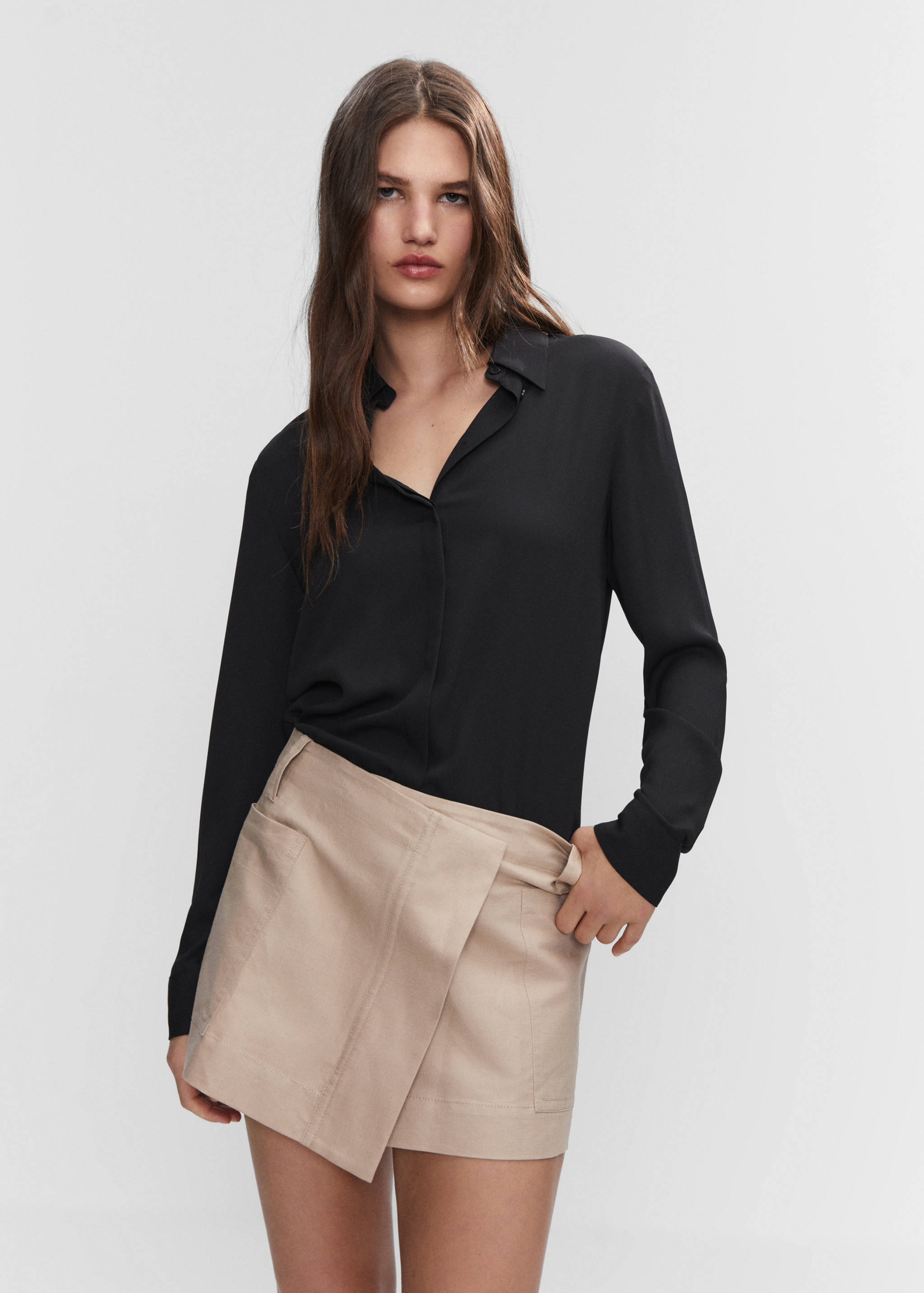 常规版型飘逸衬衫 - null