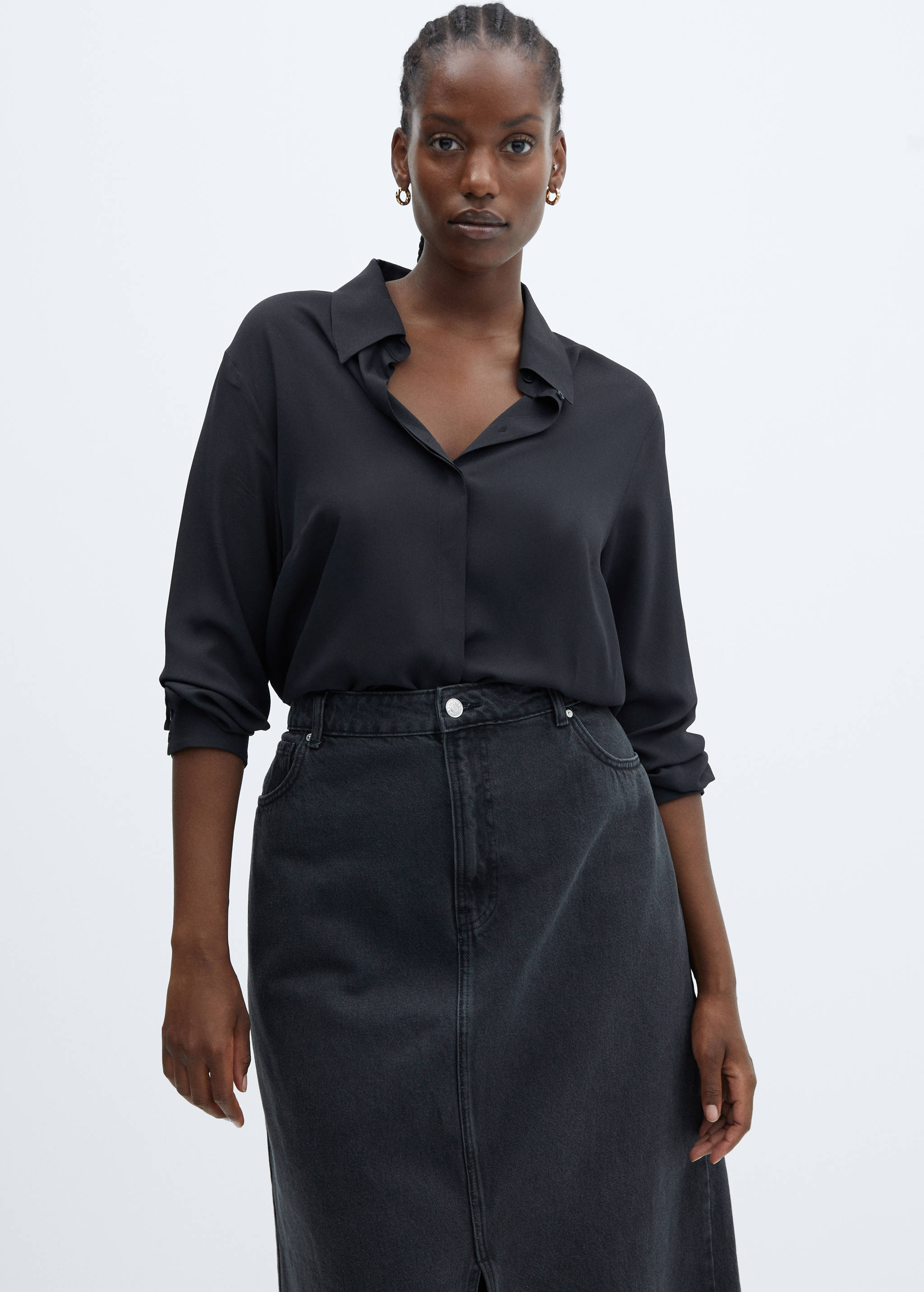 常规版型飘逸衬衫 - null