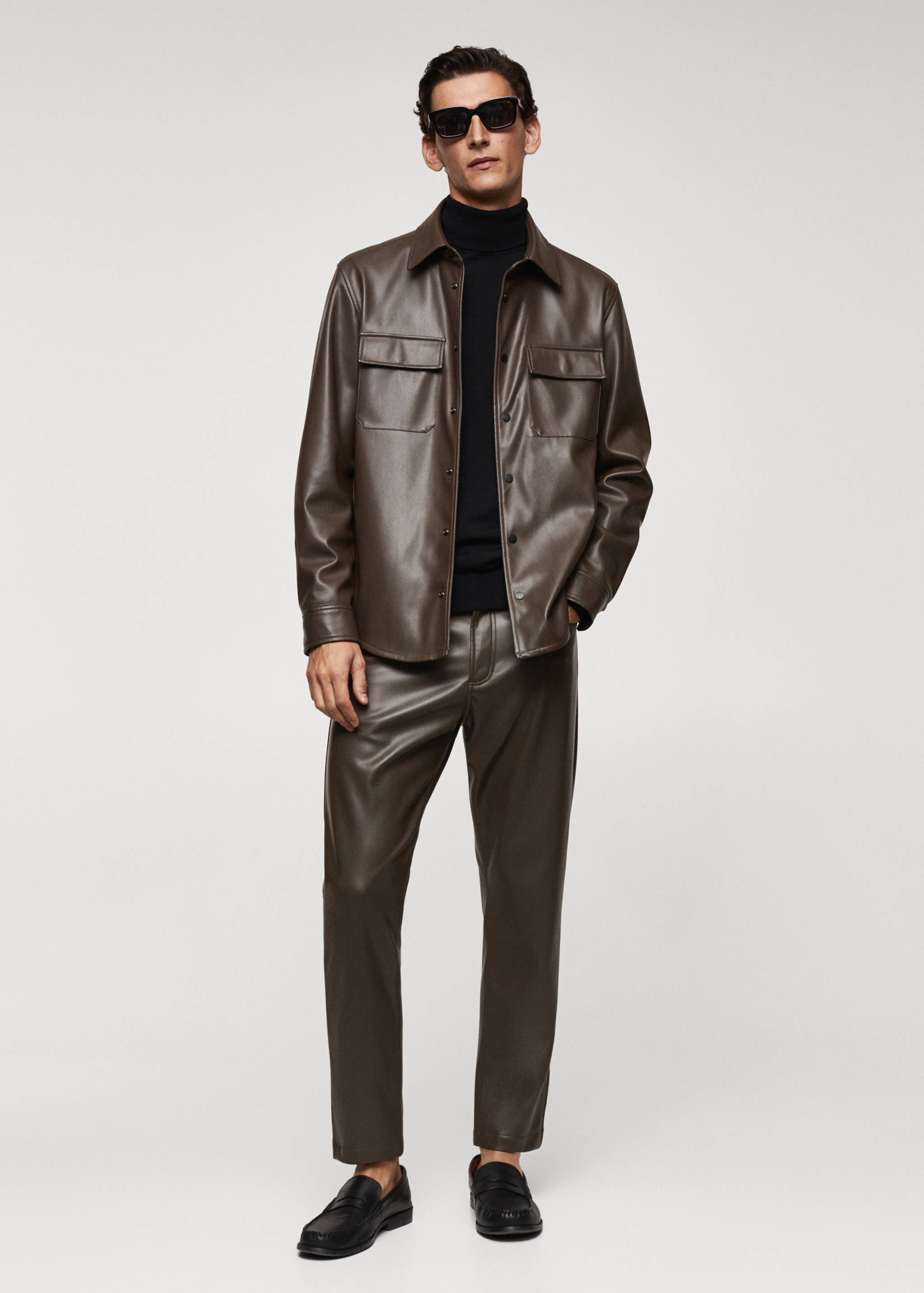 Faux-leather overshirt - General plane