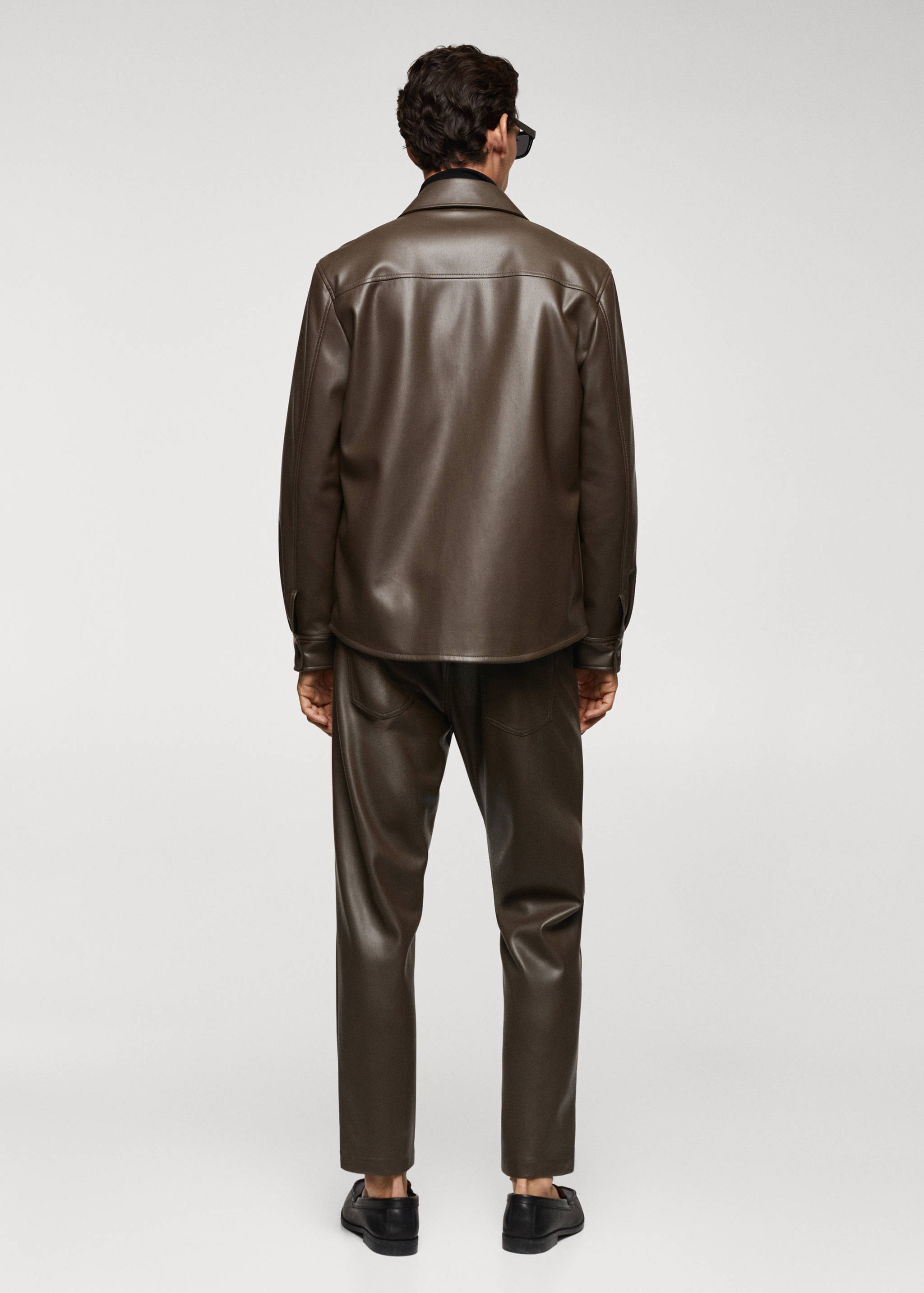 Faux-leather overshirt - Reverse of the article