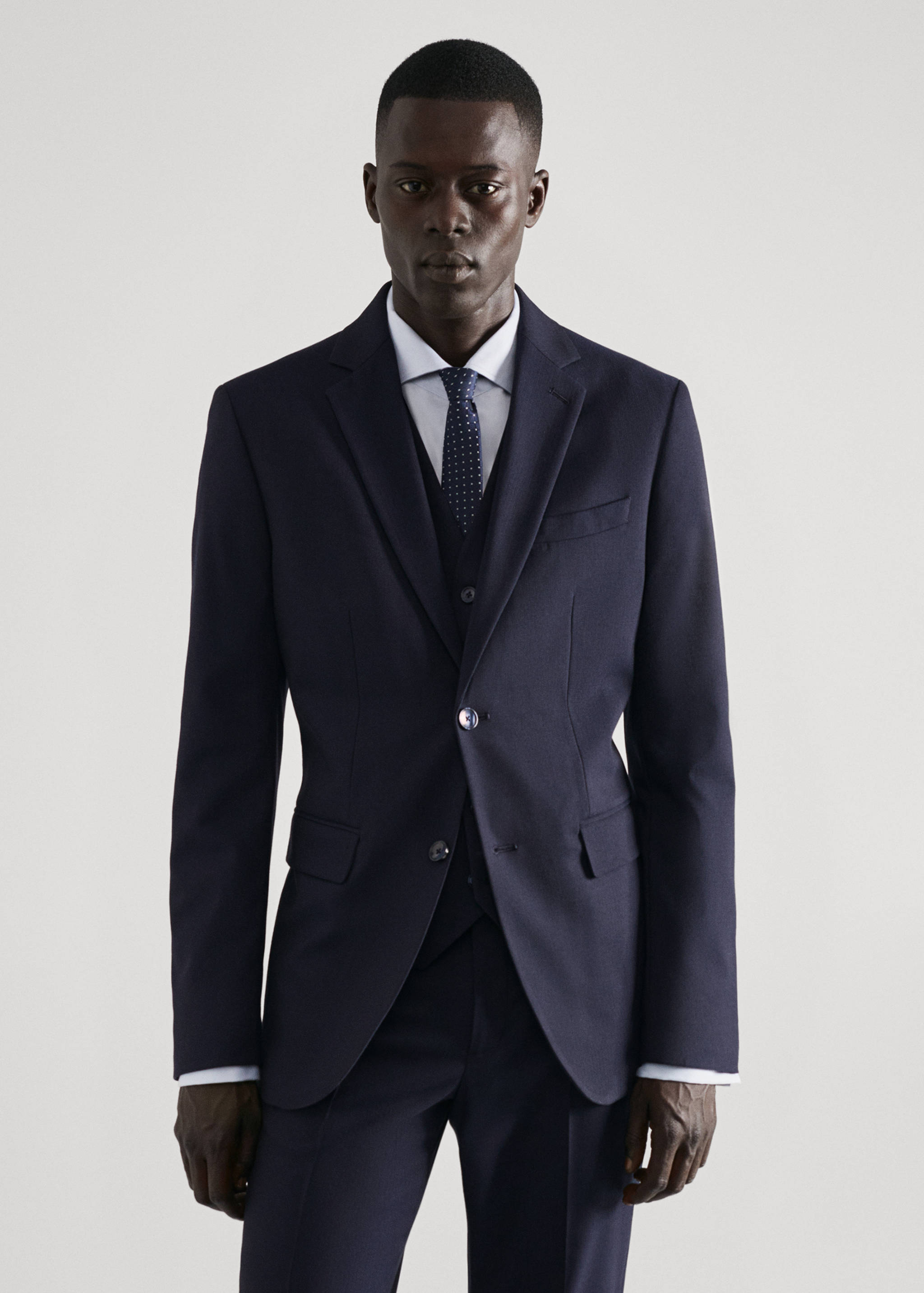 Veste costume slim-fit tissu comfort stretch - Plan moyen