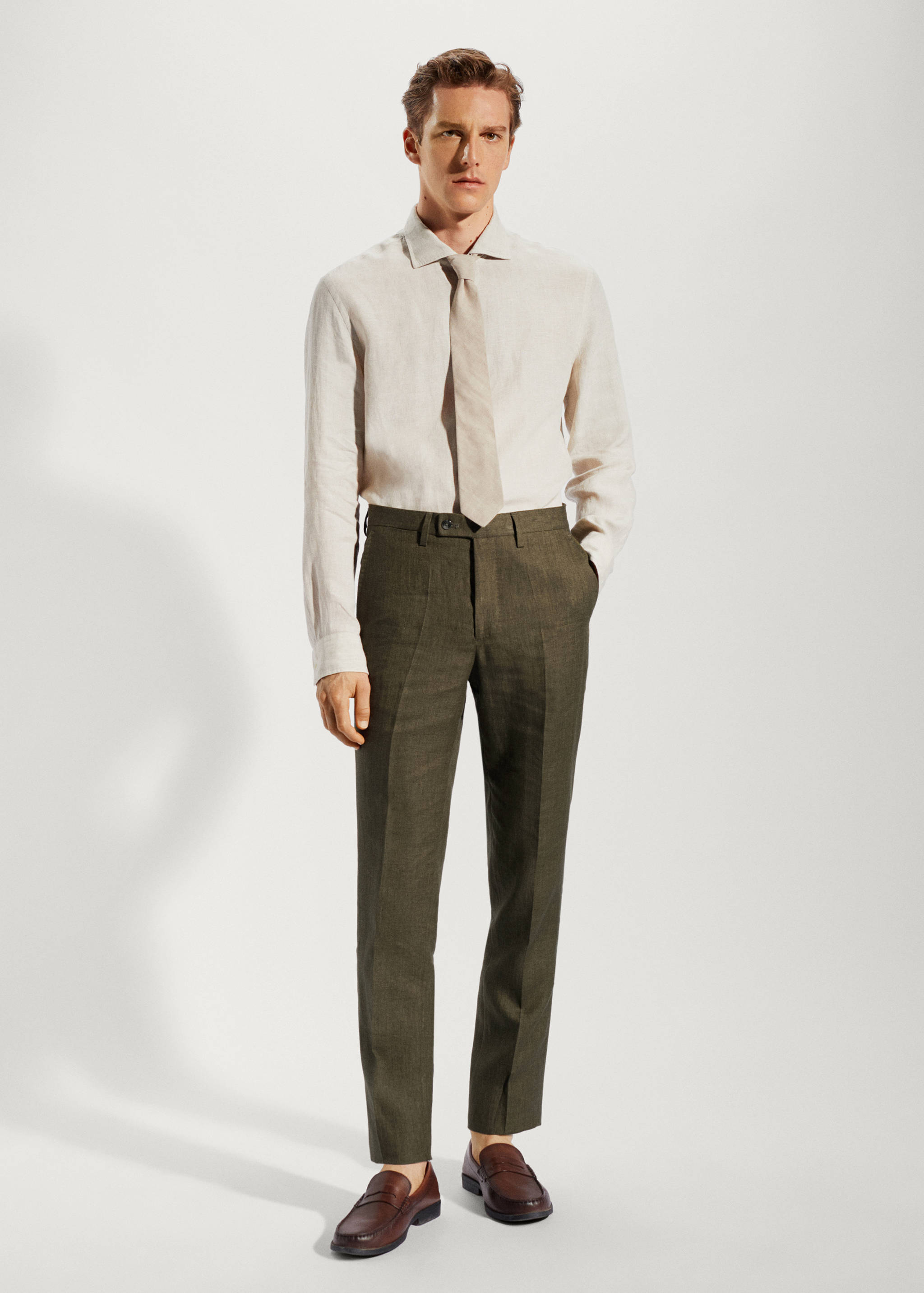 100% linen suit trousers - General plane
