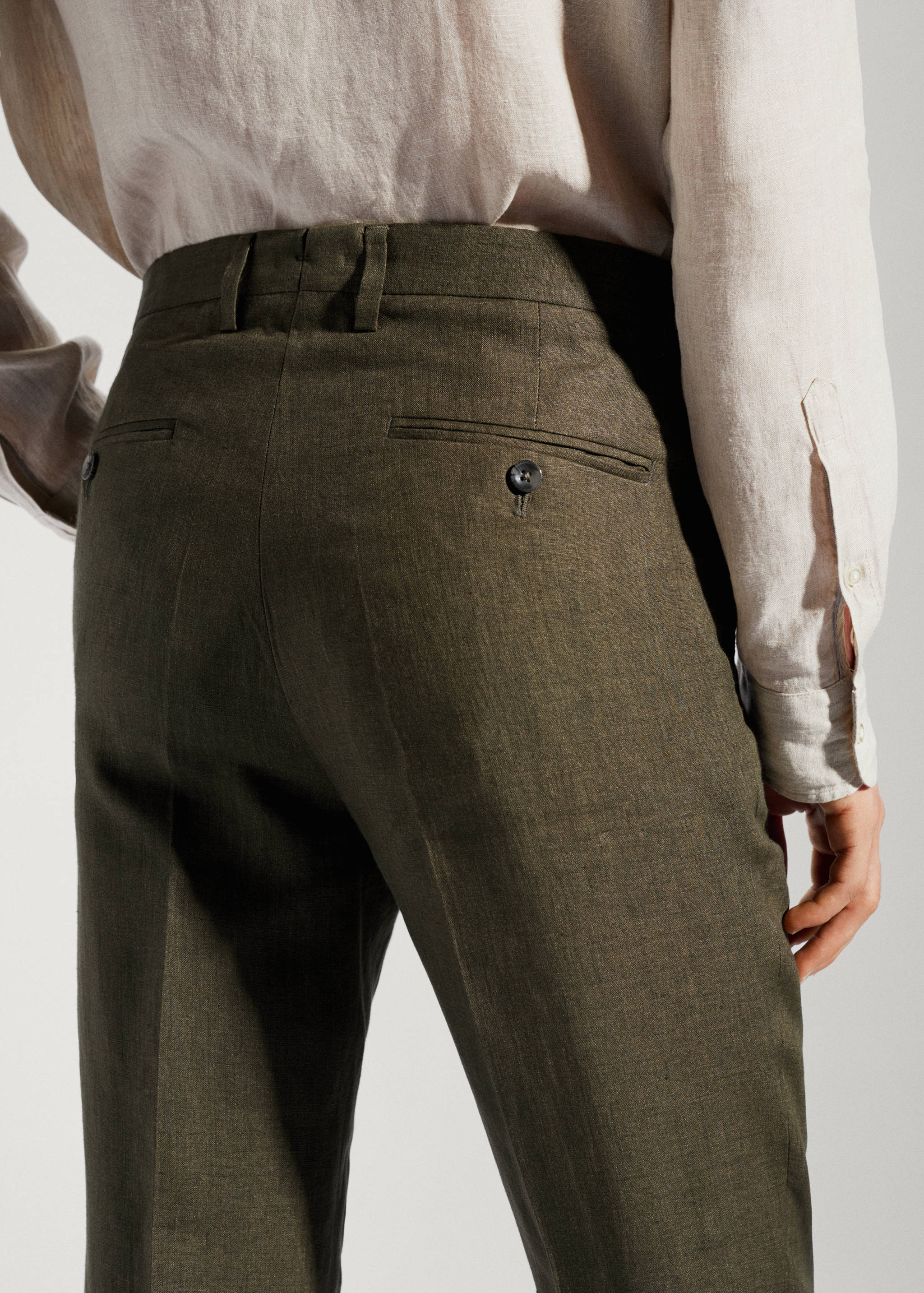 100% linen suit trousers - Details of the article 2