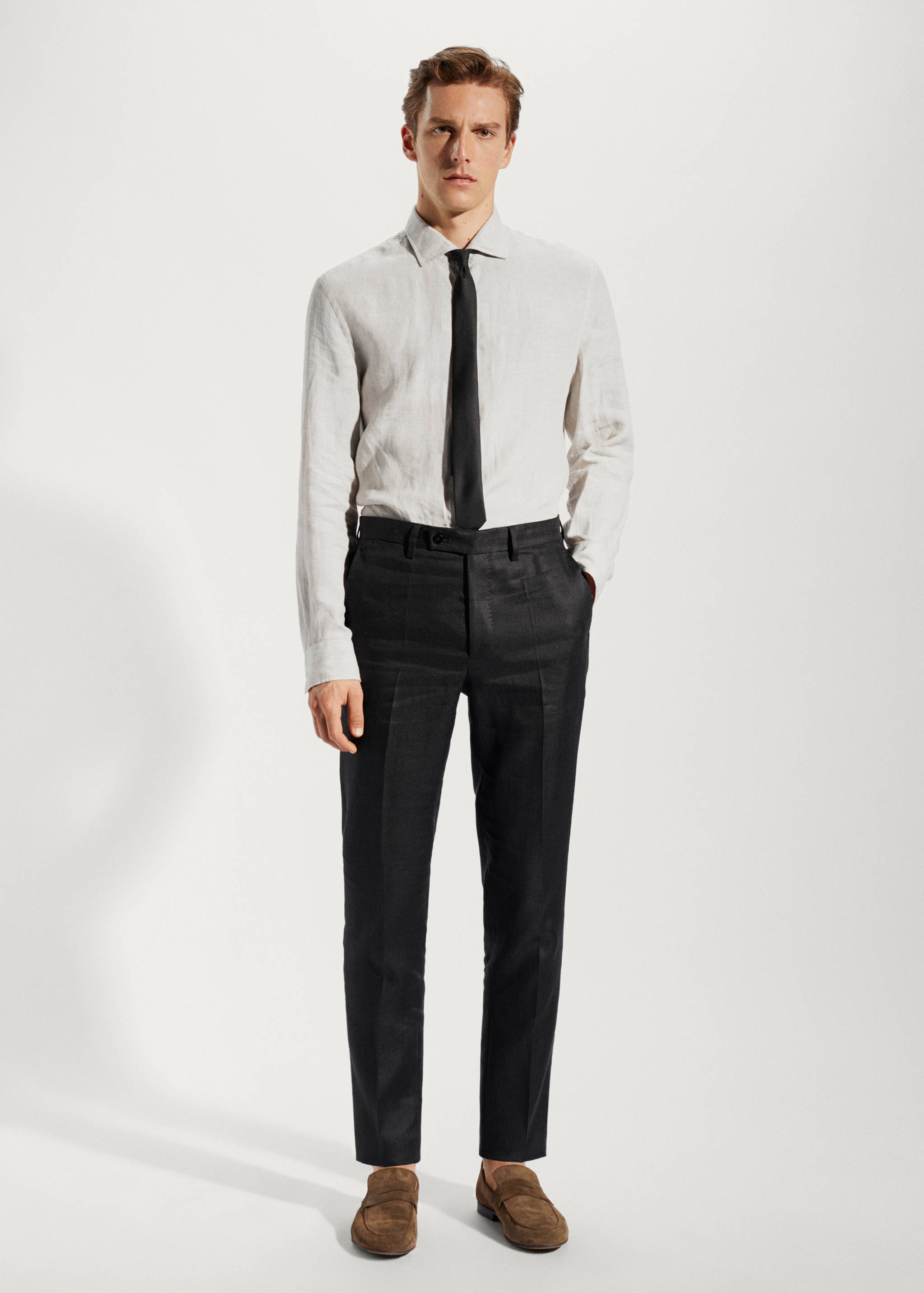 100% linen suit trousers - General plane