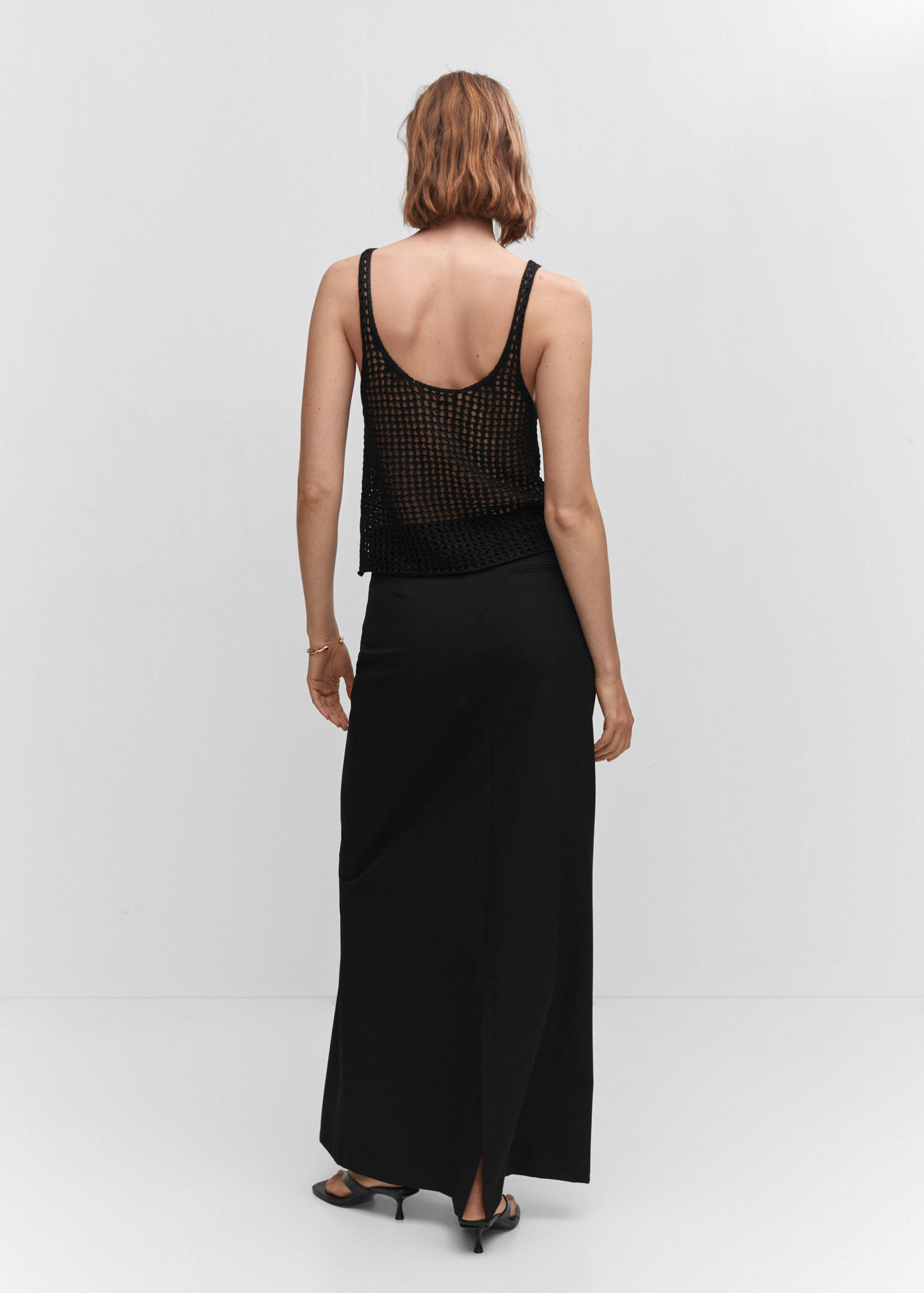 Knitted lurex top with lace design - Reverse of the article
