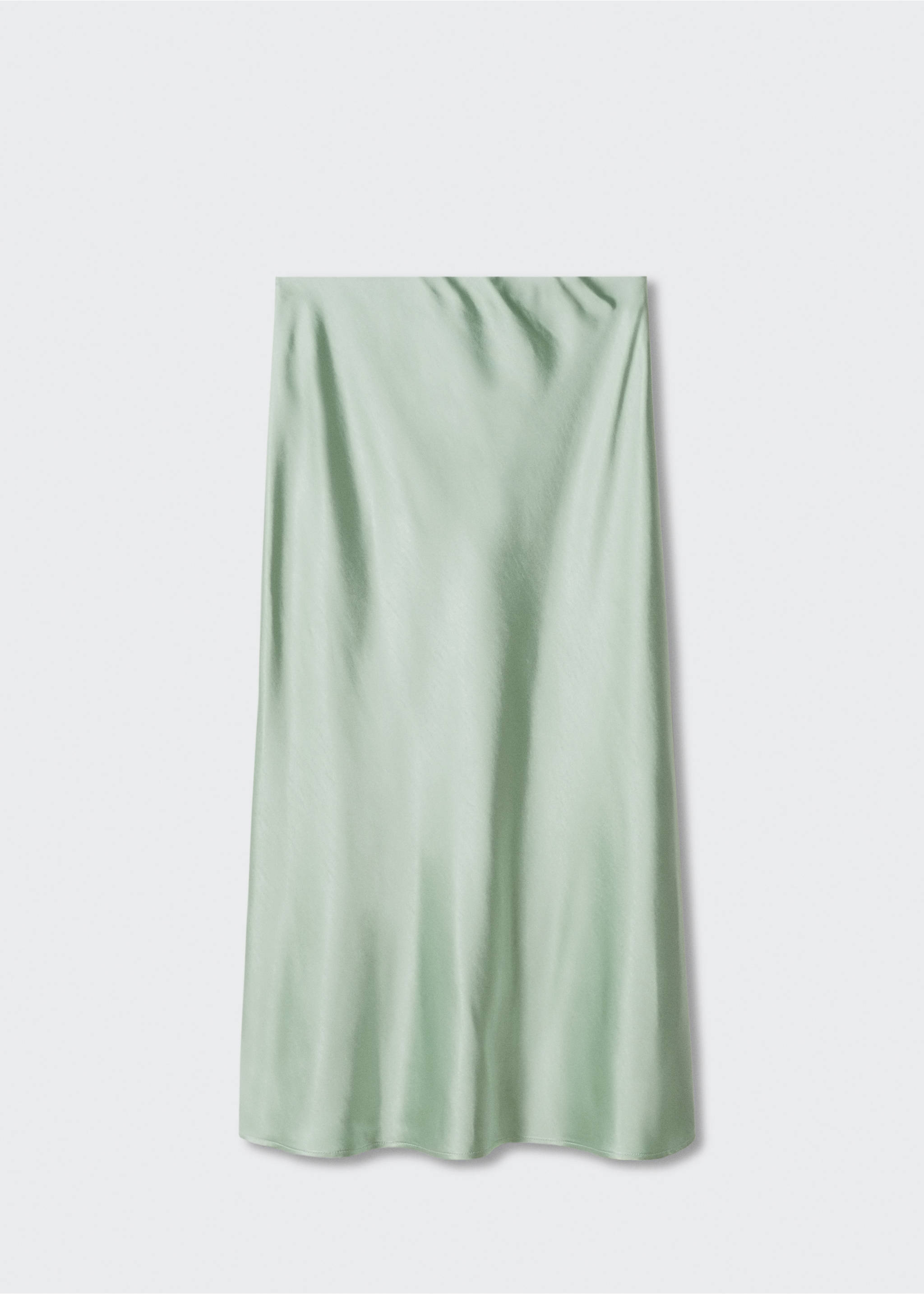 Midi satin skirt - Article without model, Aqua Green. Ref: 57030409-00.