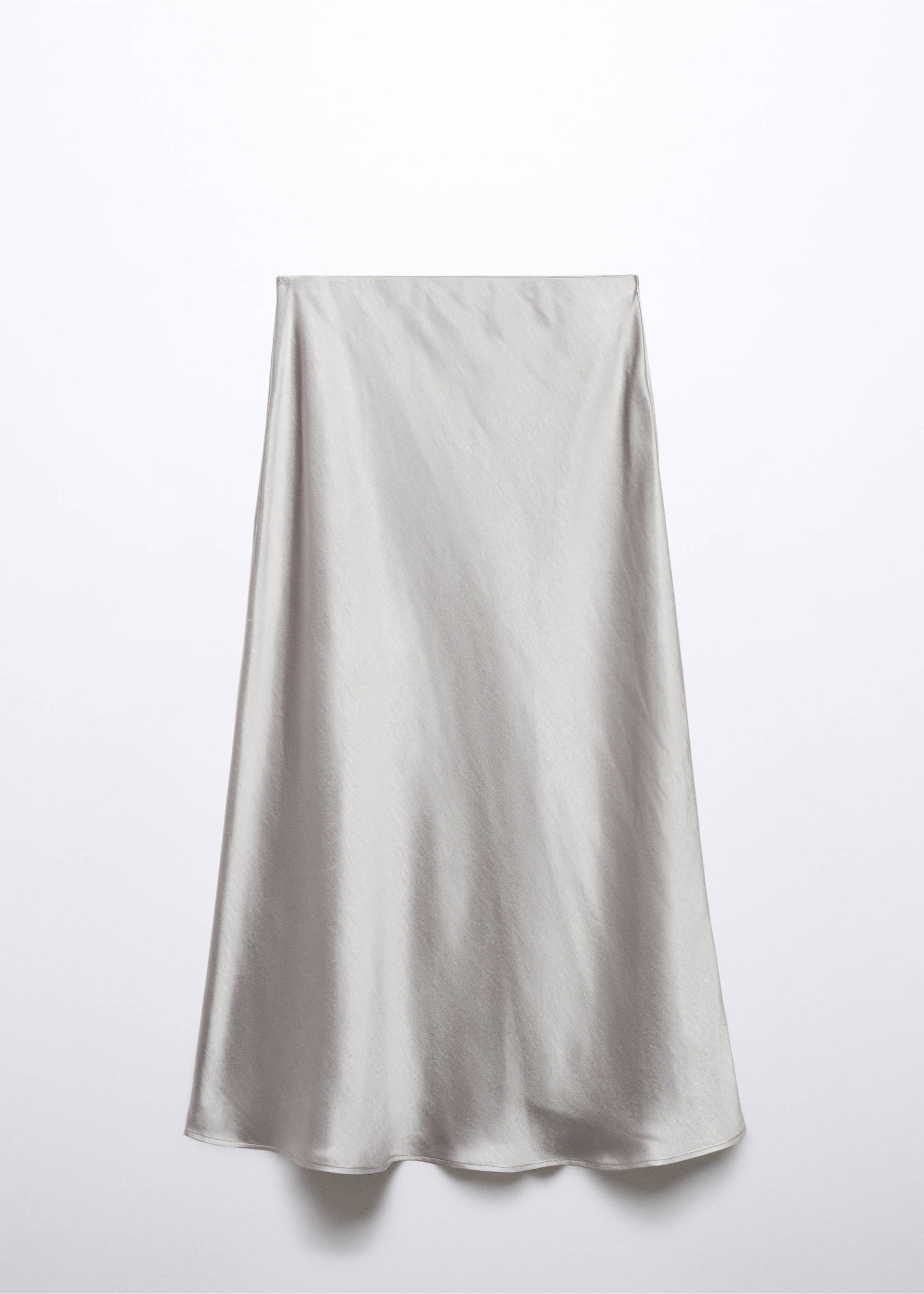 Midi satin skirt - Article without model, Grey. Ref: 57030409-00.