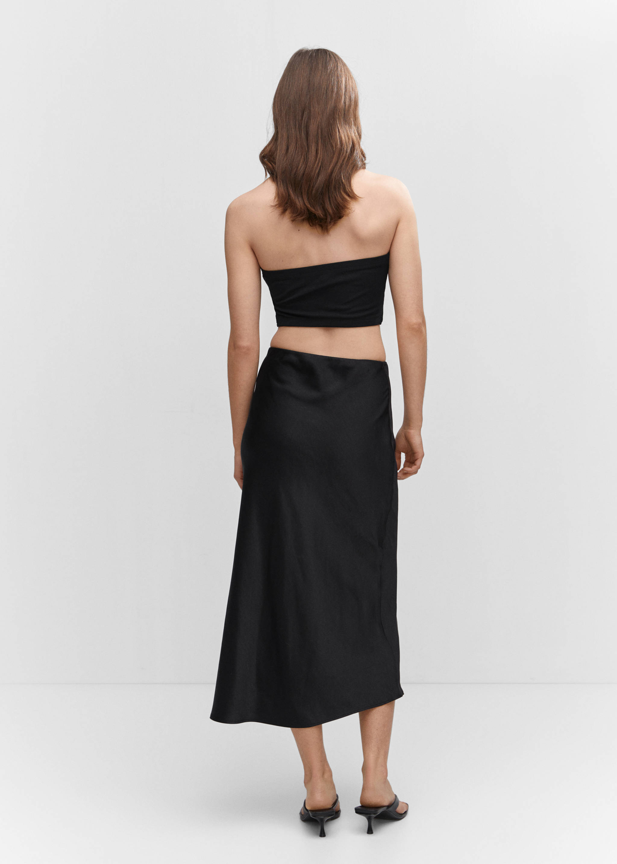 Midi satin skirt - Reverse of the article