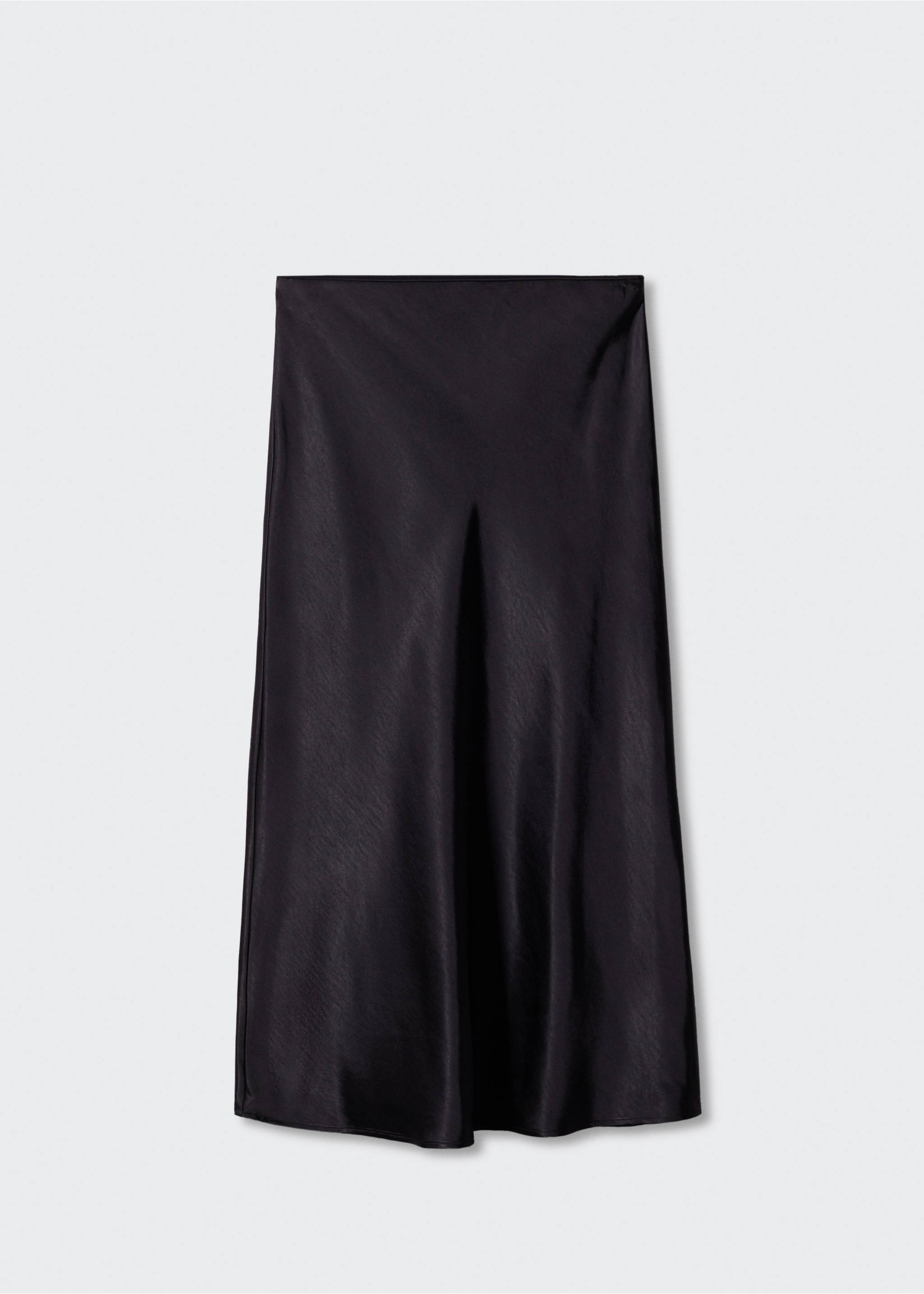Midi satin skirt - Article without model, Black. Ref: 57030409-00.