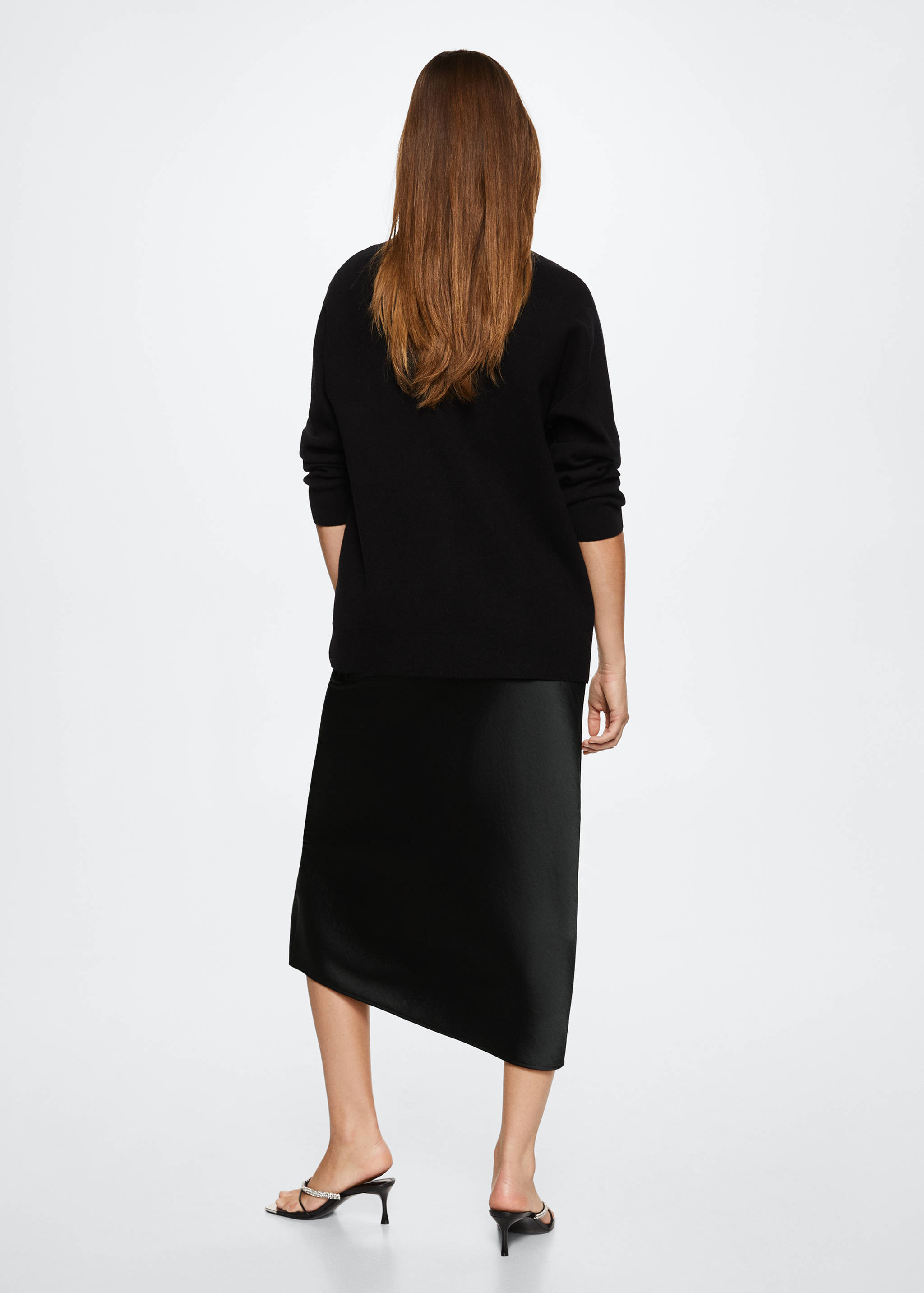 Midi satin skirt - Reverse of the article