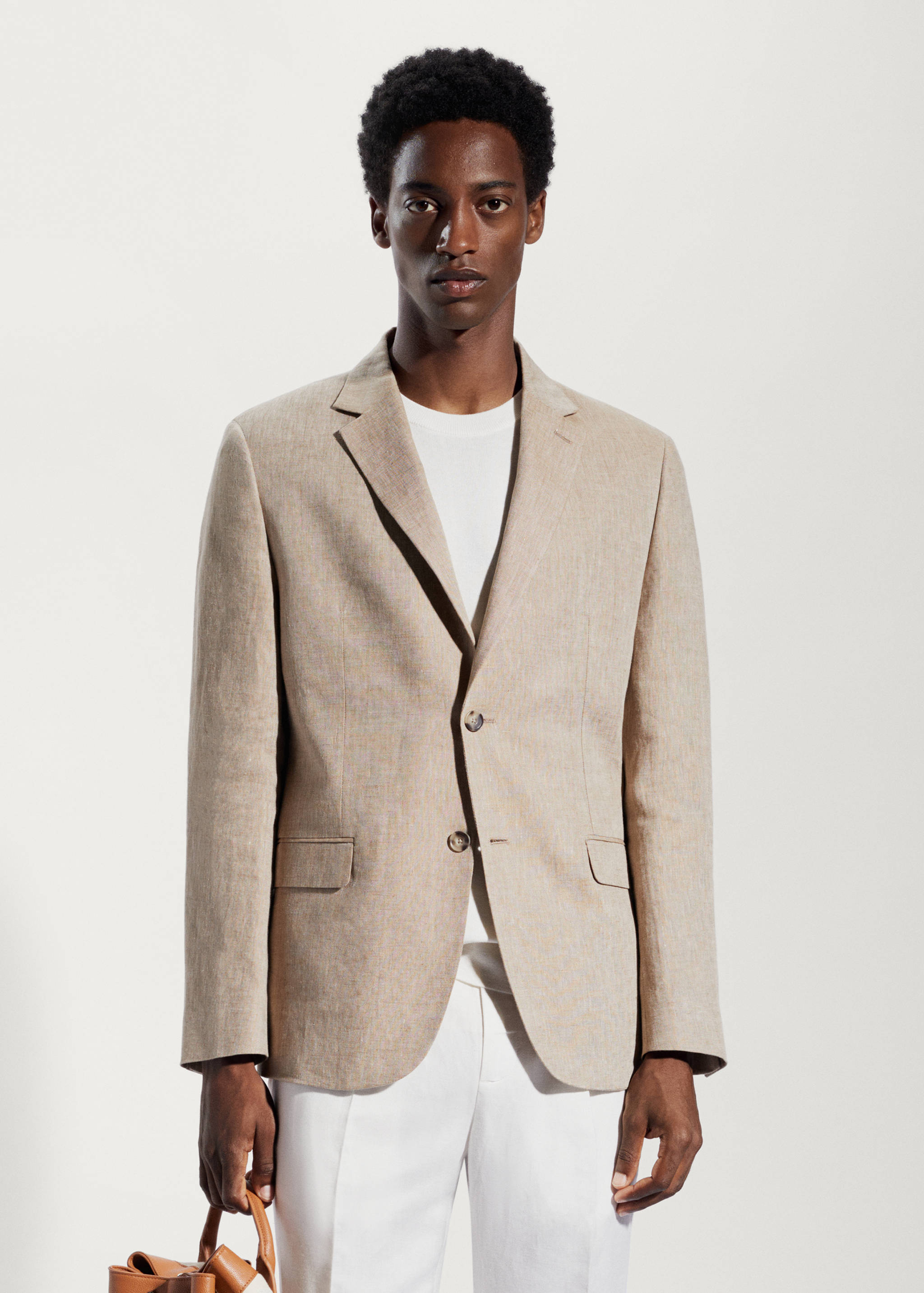 100% linen slim fit blazer - Medium plane