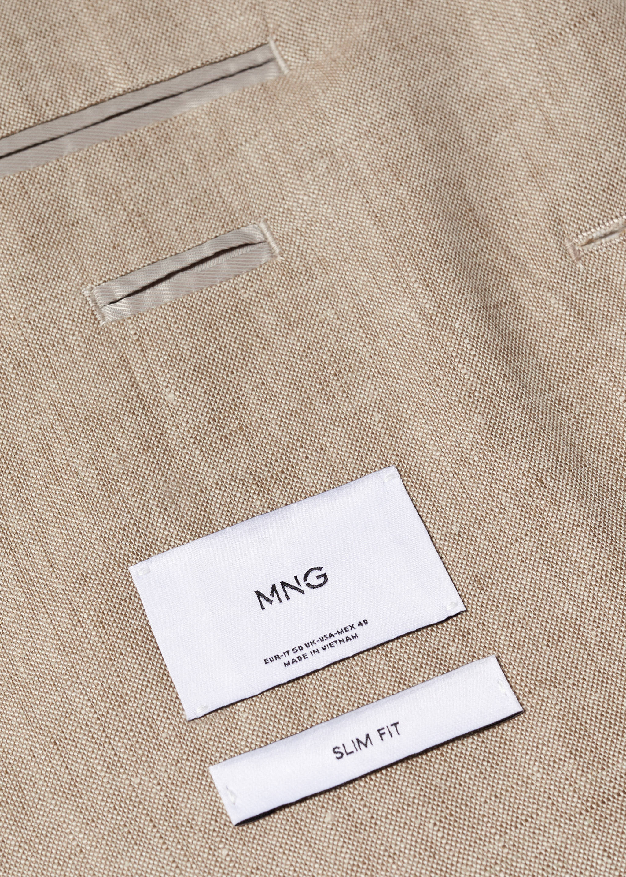 100% linen slim fit blazer - Details of the article 8