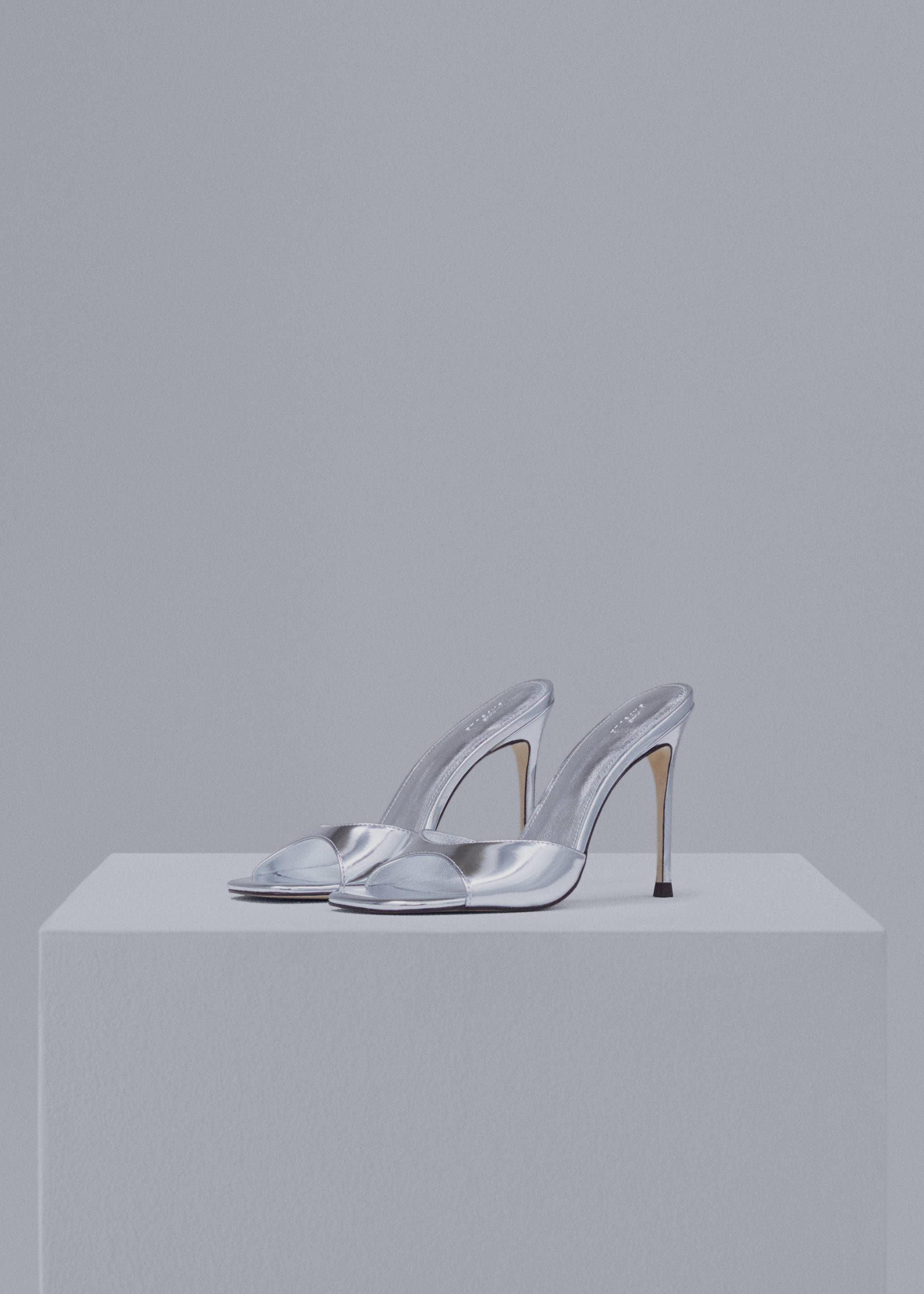 Metallic heel sandals - Medium plane