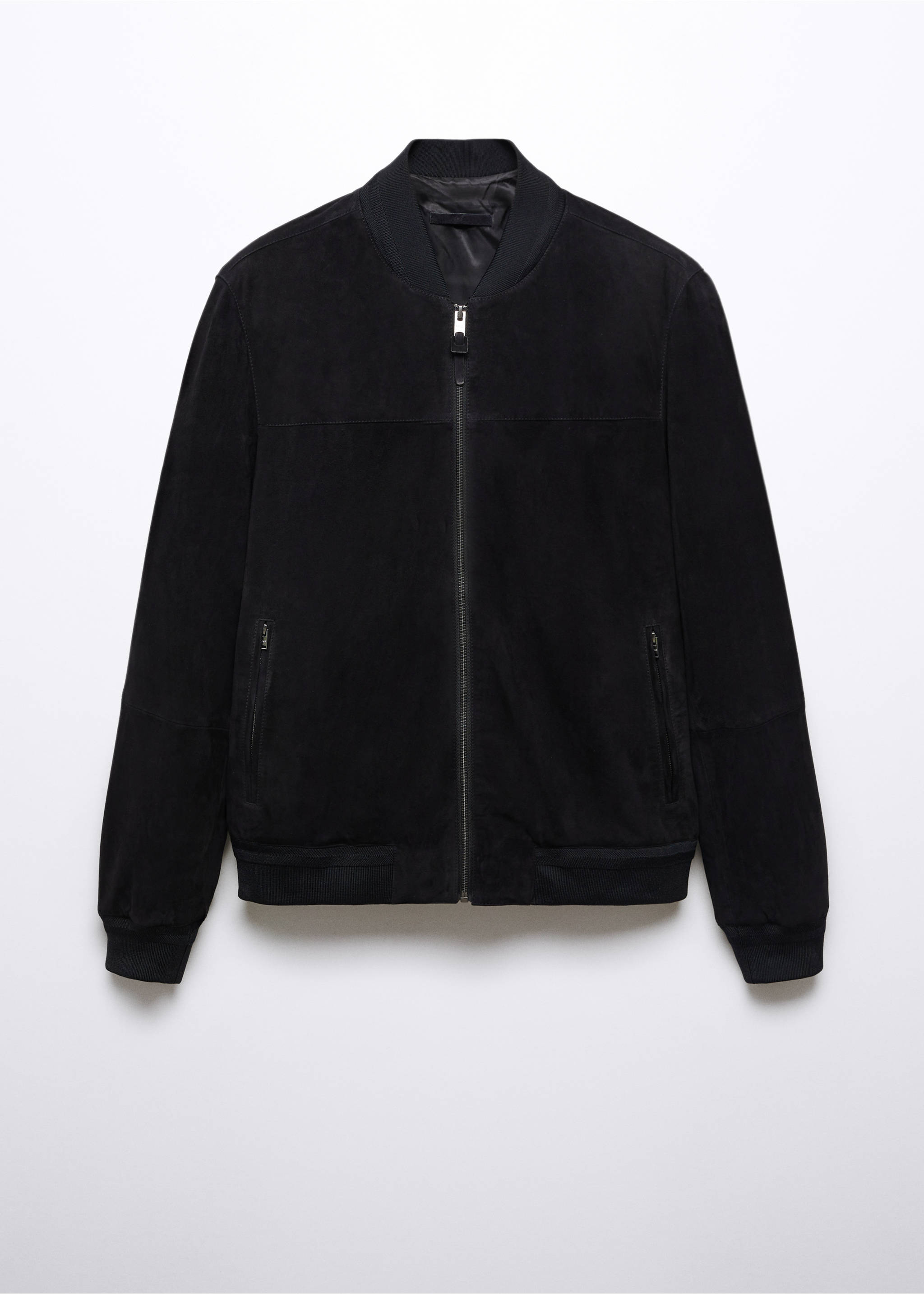 Leather bomber jacket - Article without model, Indigo Blue. Ref: 57032505-00.
