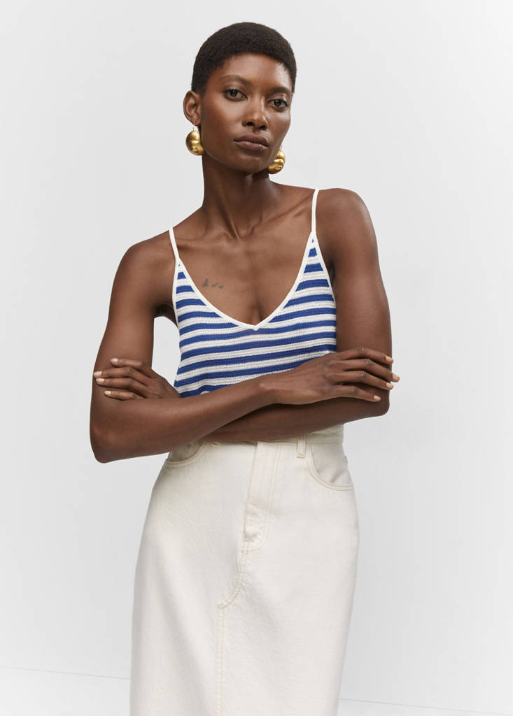 Striped knit top | MANGO Syria