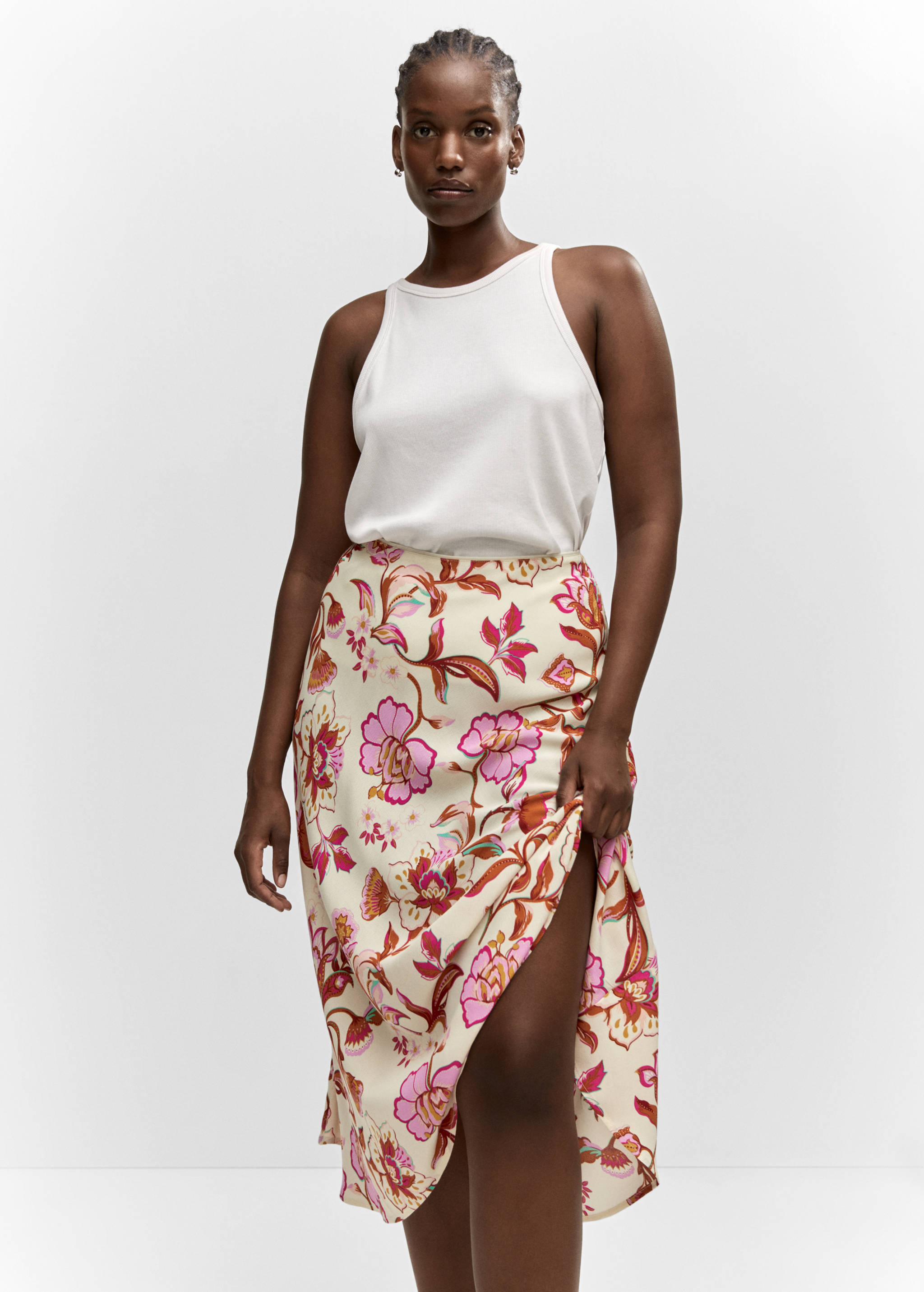 Floral long skirt - Details of the article 5