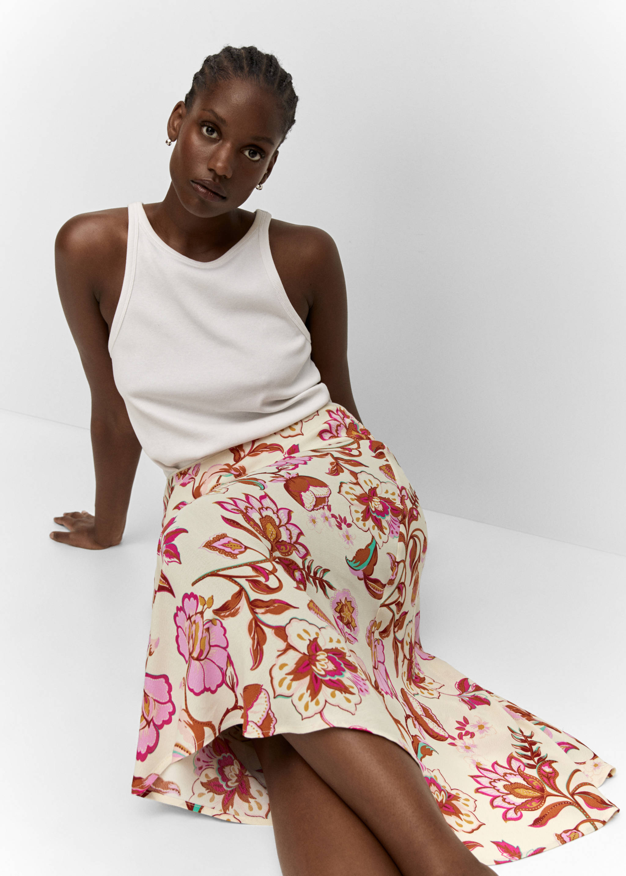 Floral long skirt - Details of the article 4