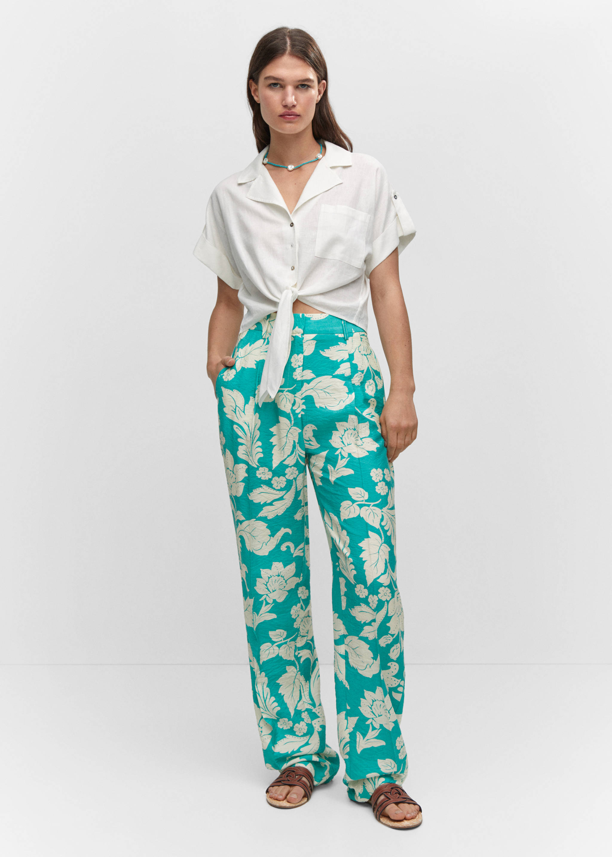 Pantalón recto estampado - Plano general
