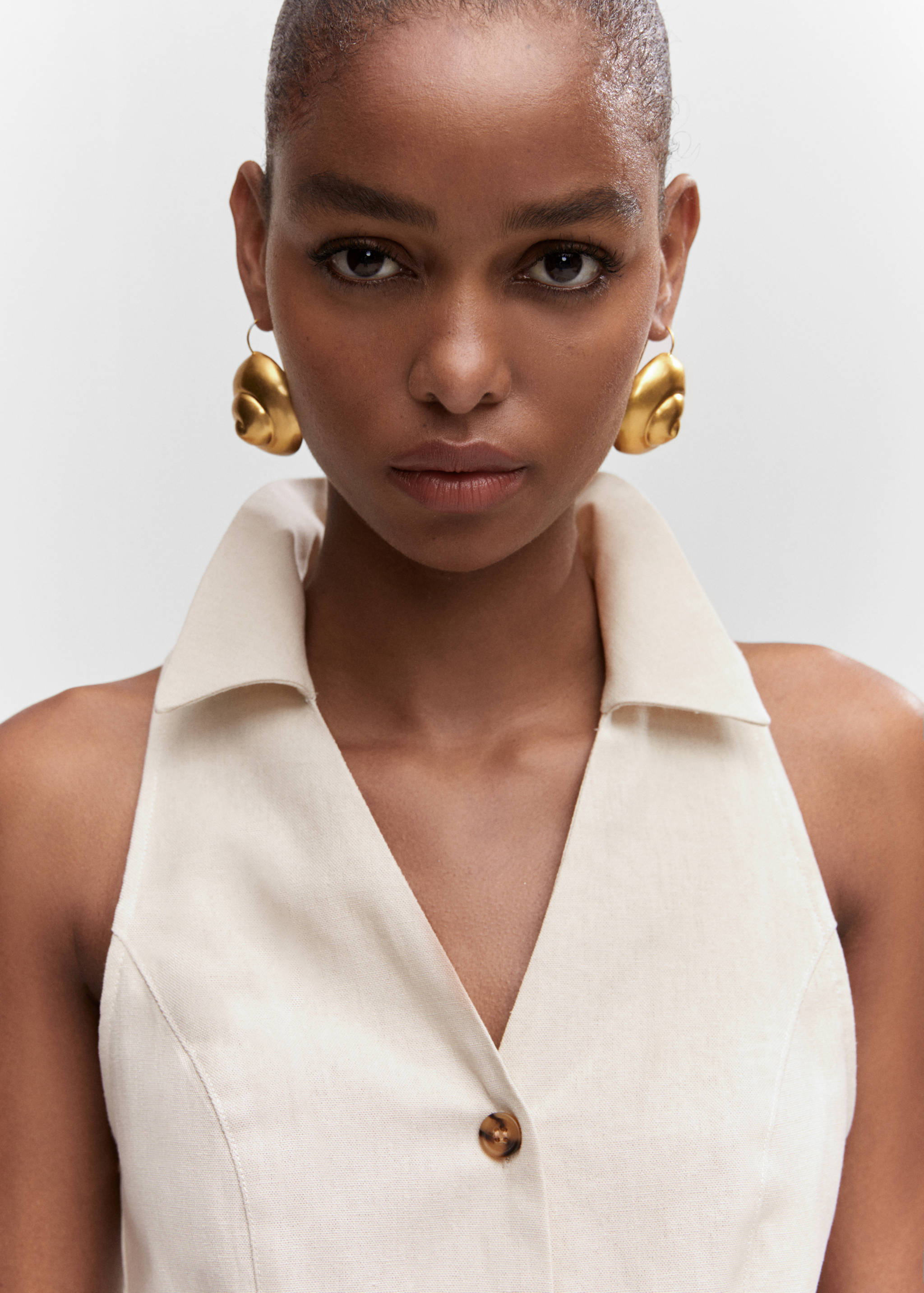 Ramie dress with buttons - Details of the article 1