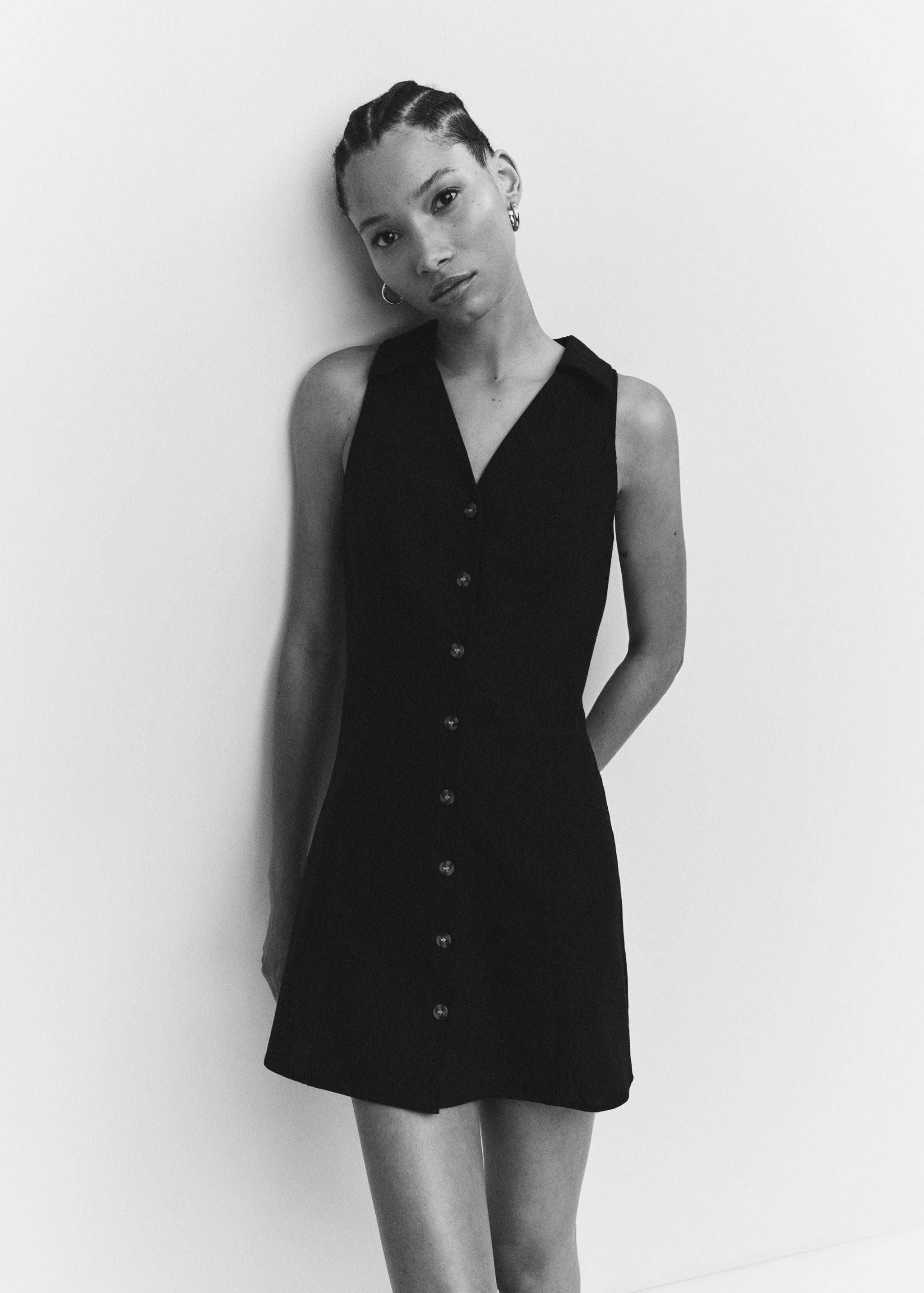 Ramie dress with buttons - Details of the article 2