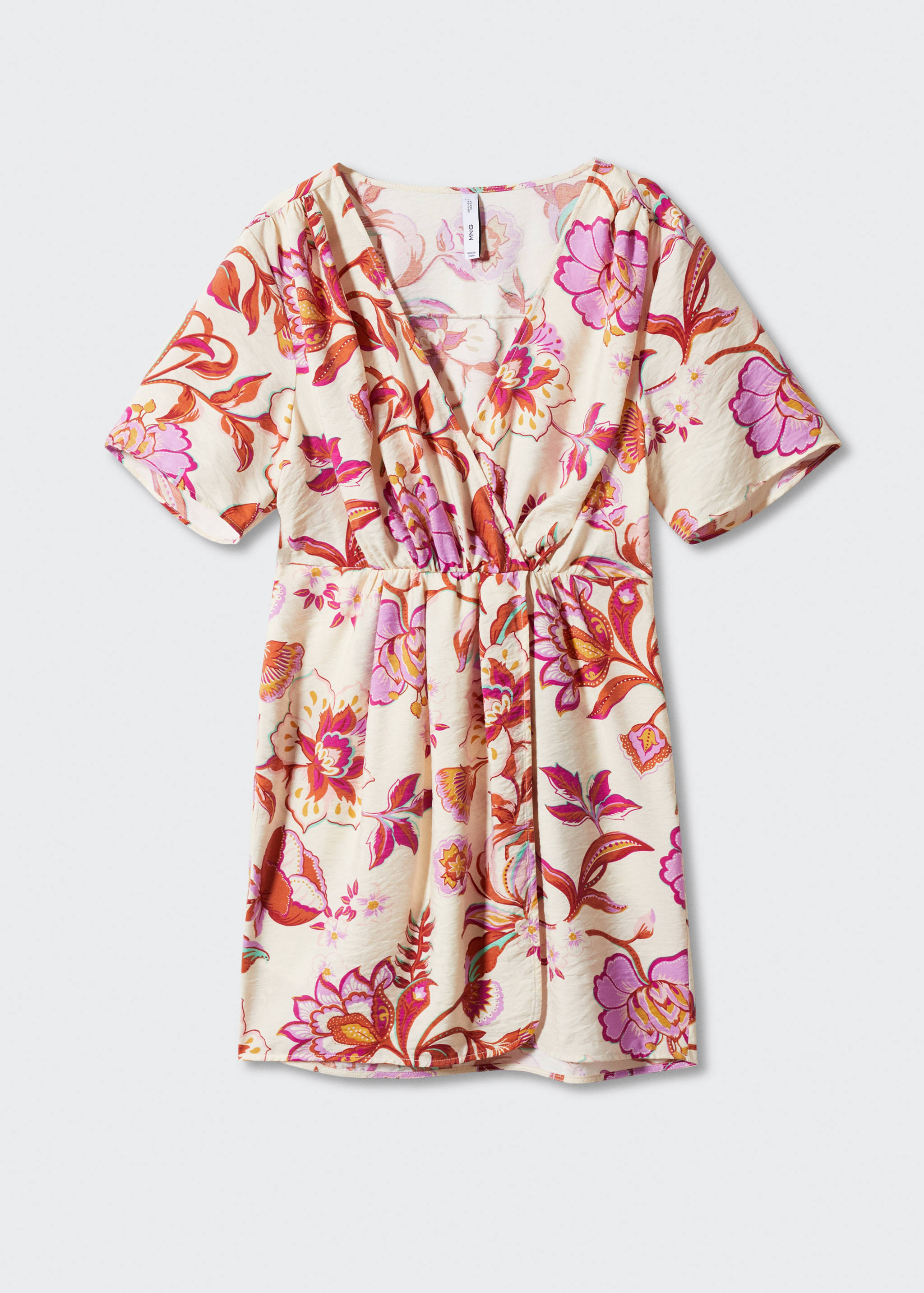 Short printed wrap dress - Article without model