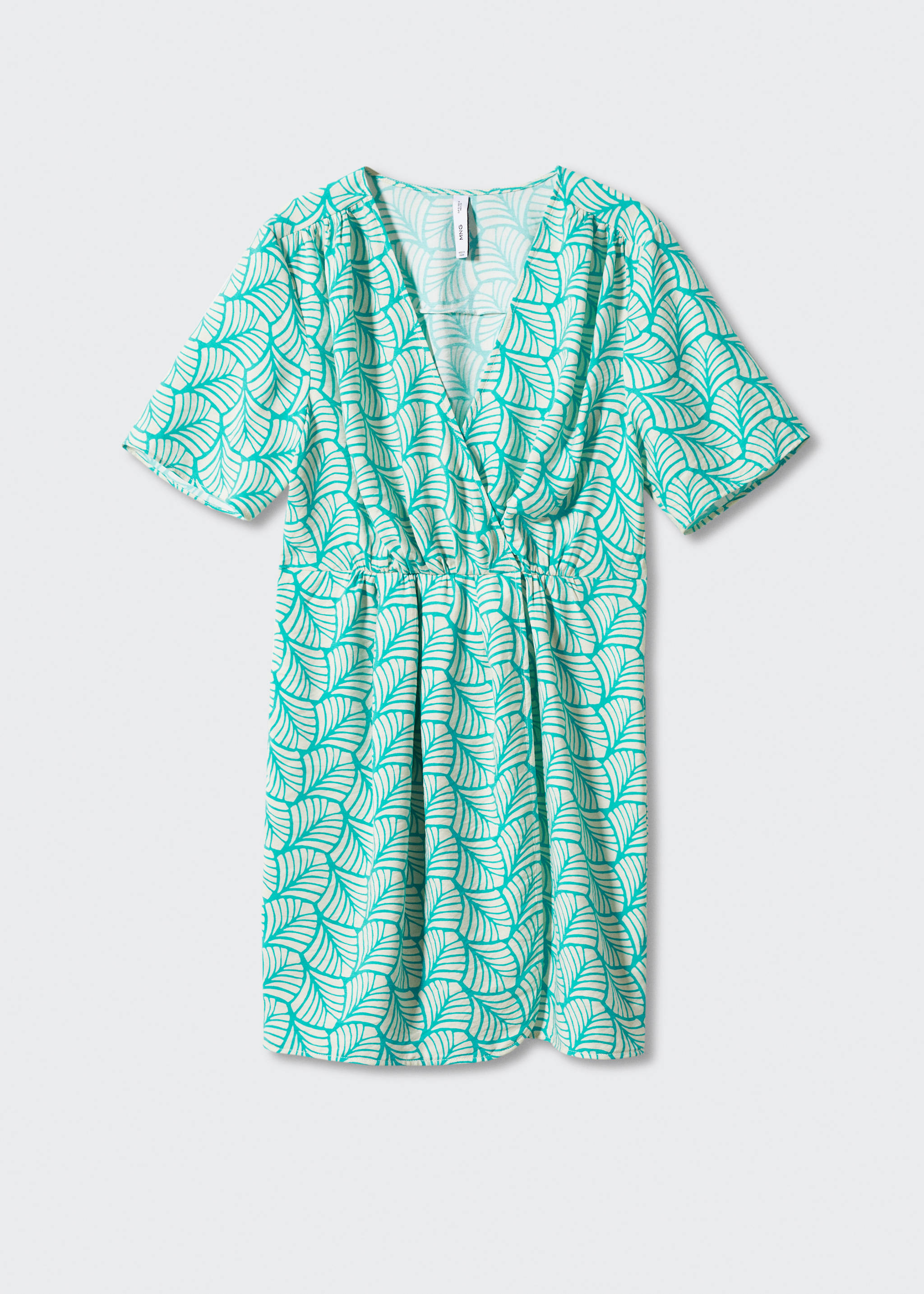 Short printed wrap dress - Article without model